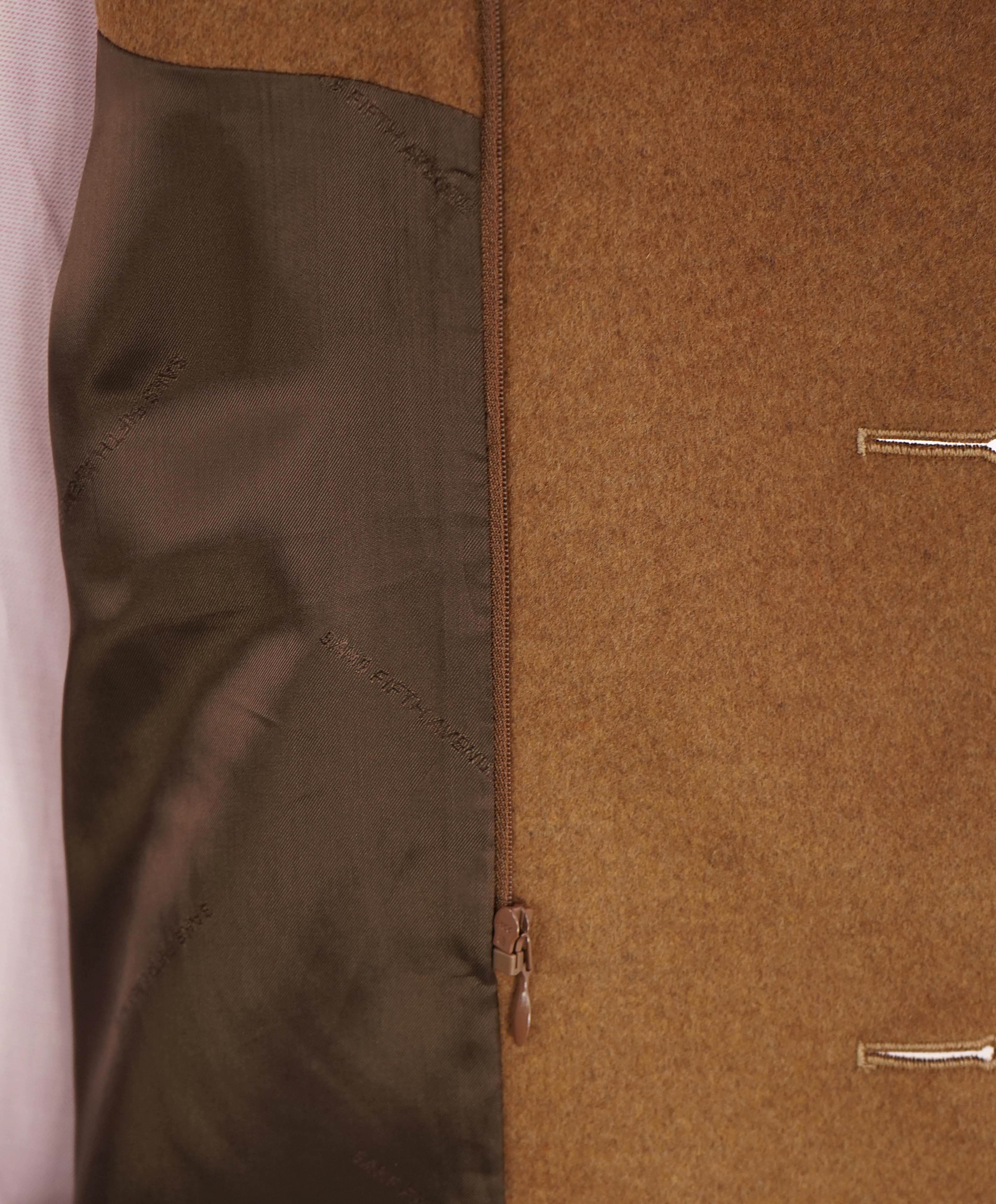 $1,795 ERMENEGILDO ZEGNA - By SAKS FIFTH AVENUE Camel Wool/Cashmere Coat - L (40R)