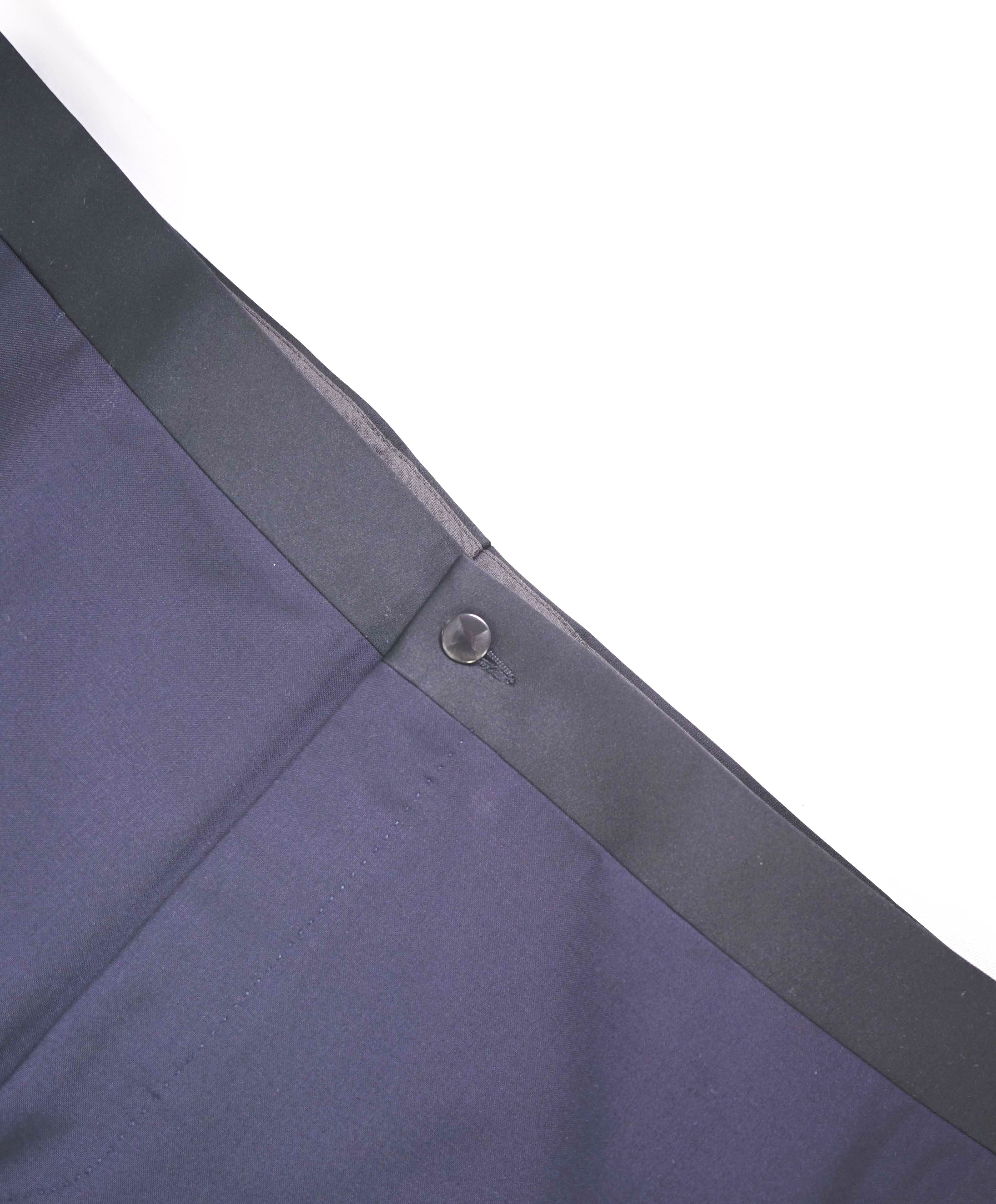 CANALI - *CLOSET STAPLE* MOHAIR Navy Tux Flat Front Dinner Pants - 40W