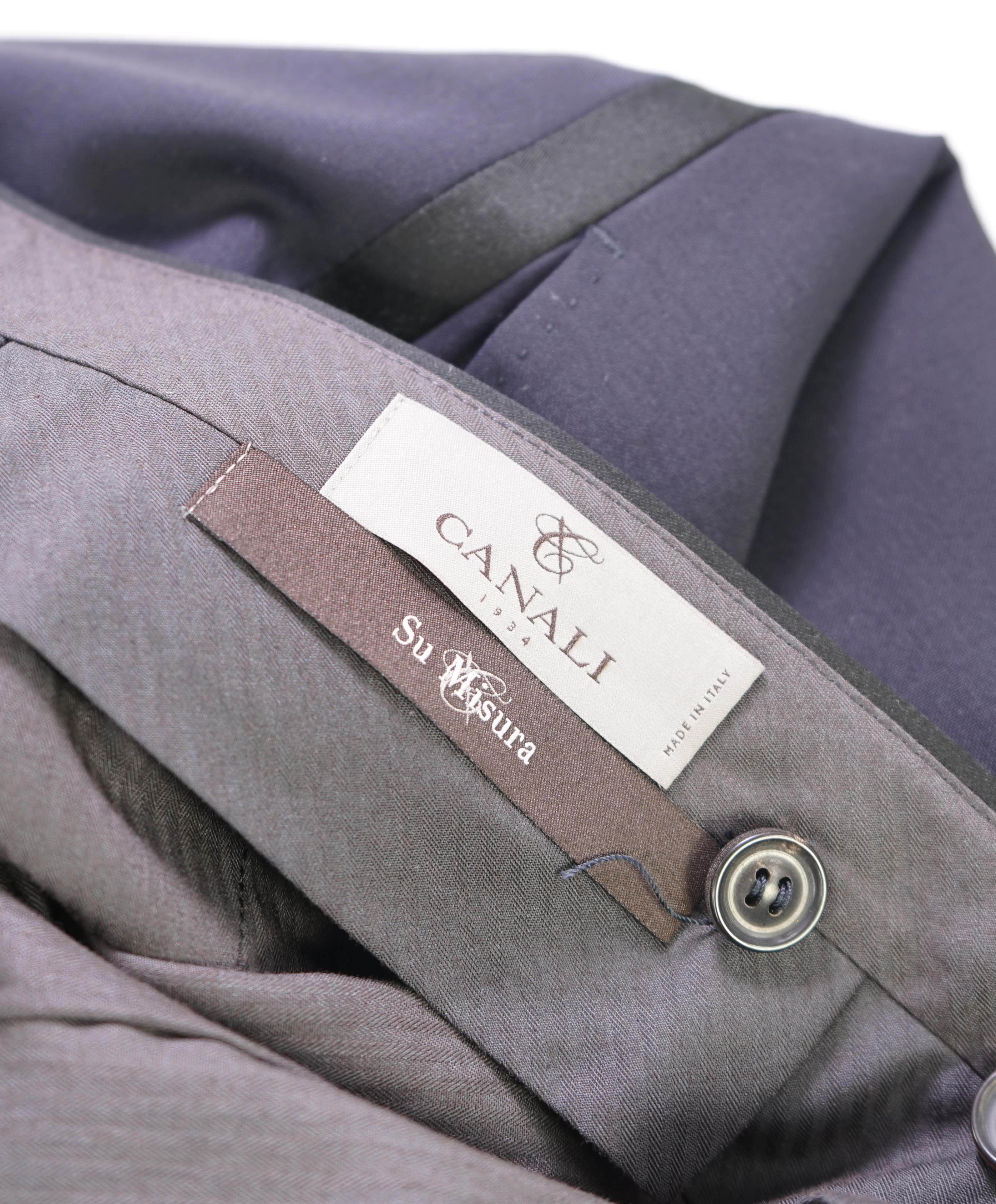 CANALI - *CLOSET STAPLE* MOHAIR Navy Tux Flat Front Dinner Pants - 40W