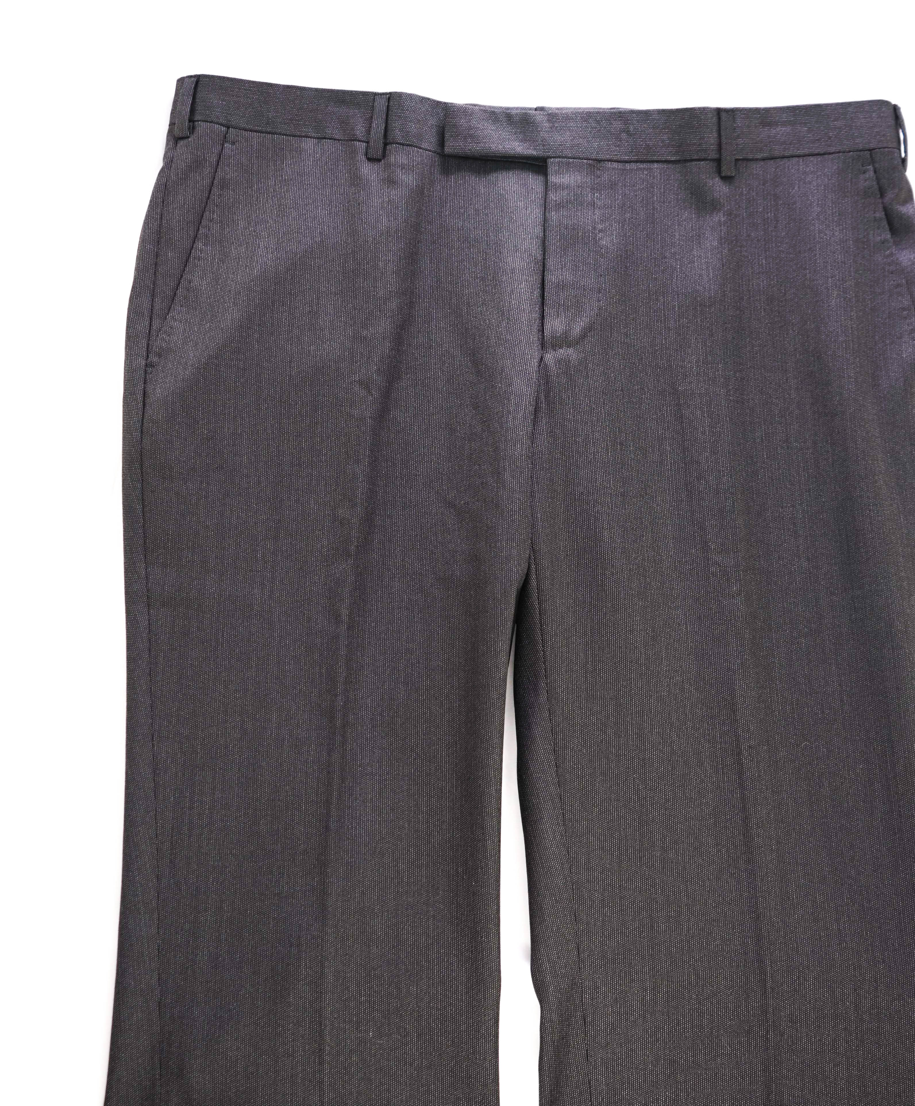 Z ZEGNA - Gray Textured Flat Front Dress Pants - 38W