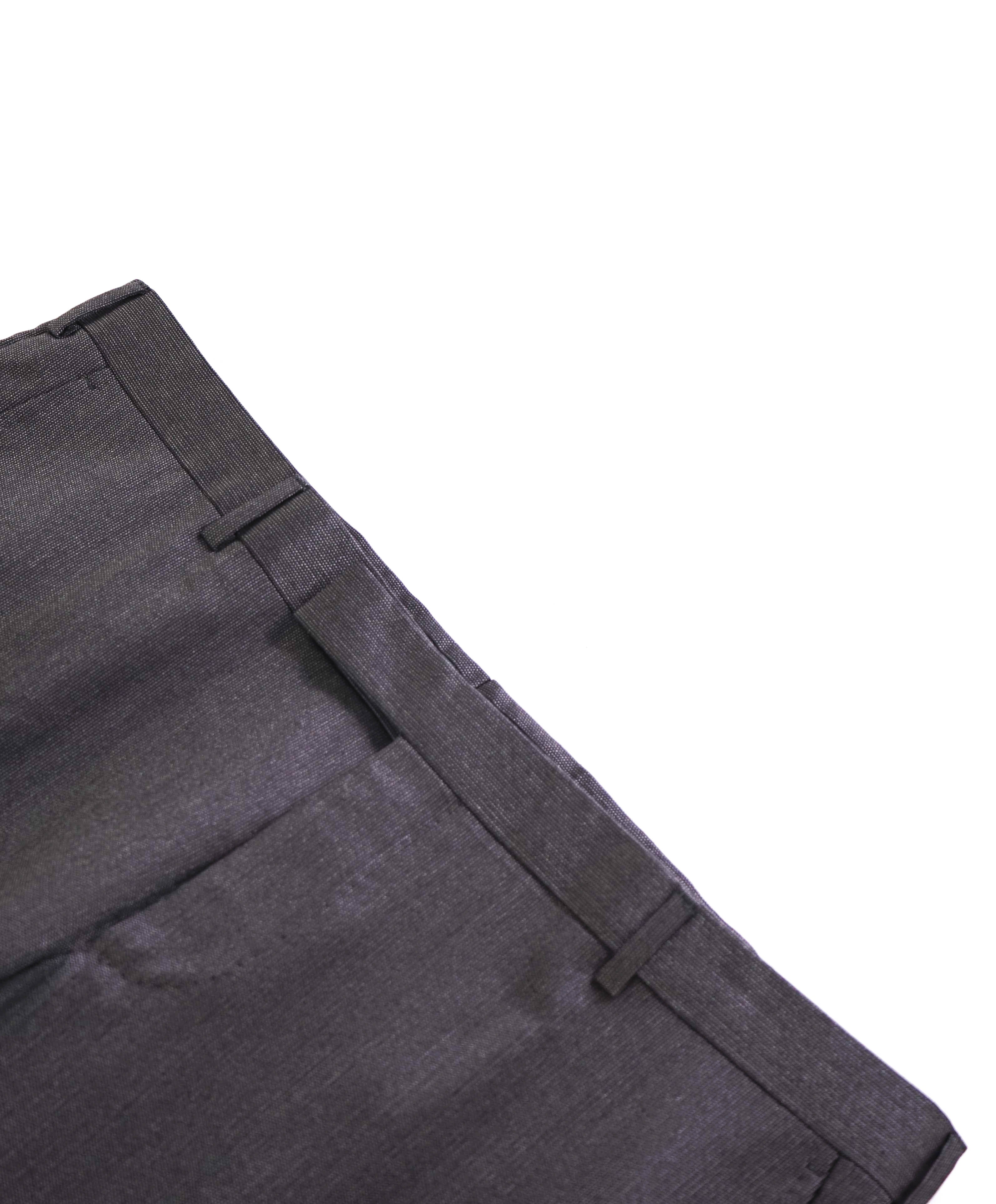 Z ZEGNA - Gray Textured Flat Front Dress Pants - 38W
