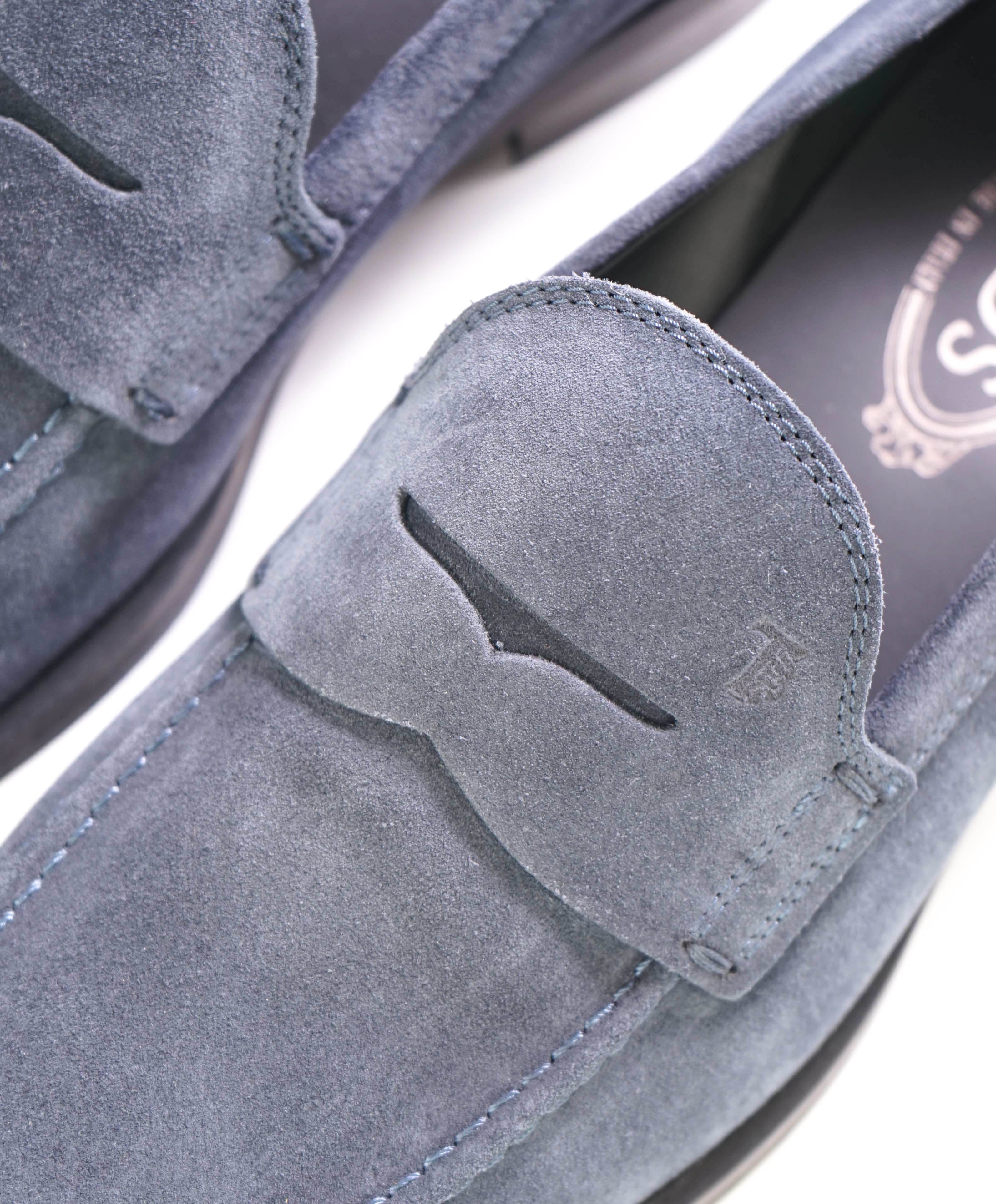 TOD’S - “Boston” Blue Suede Penny Loafers - 9 US