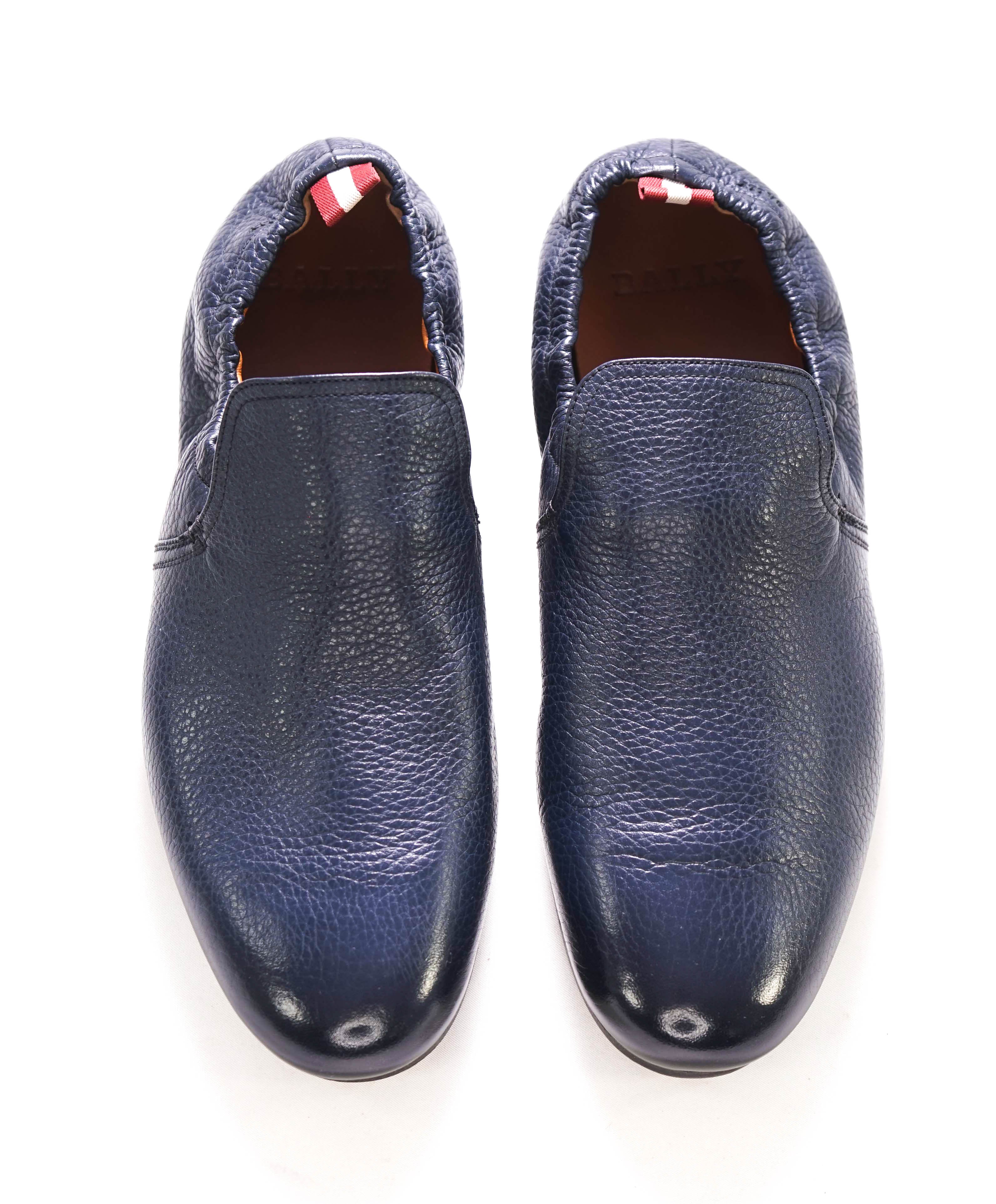 BALLY - “PLANK/136” Goodyear Reverse Blue Leather Loafers - 7 D