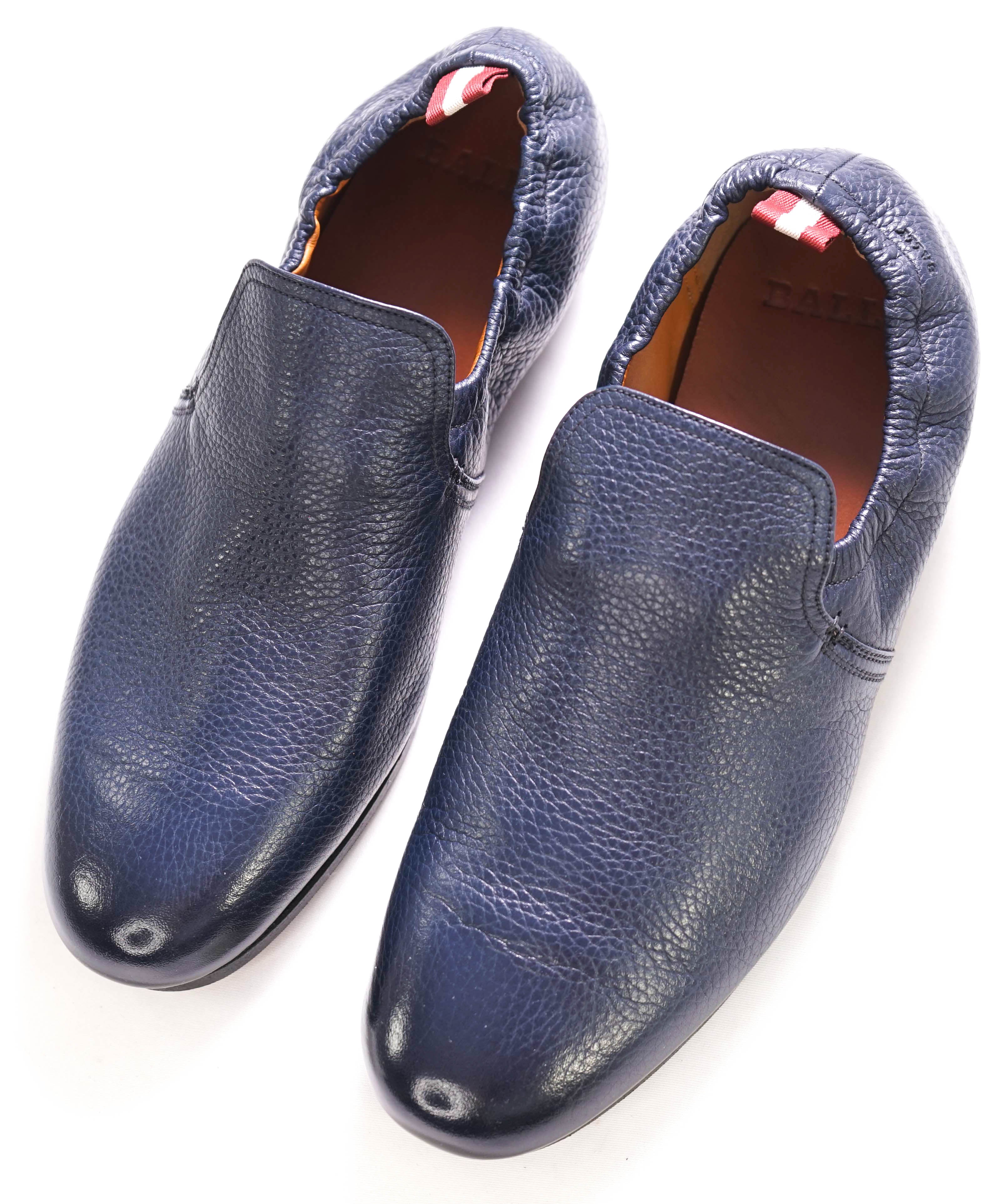 BALLY - “PLANK/136” Goodyear Reverse Blue Leather Loafers - 7 D