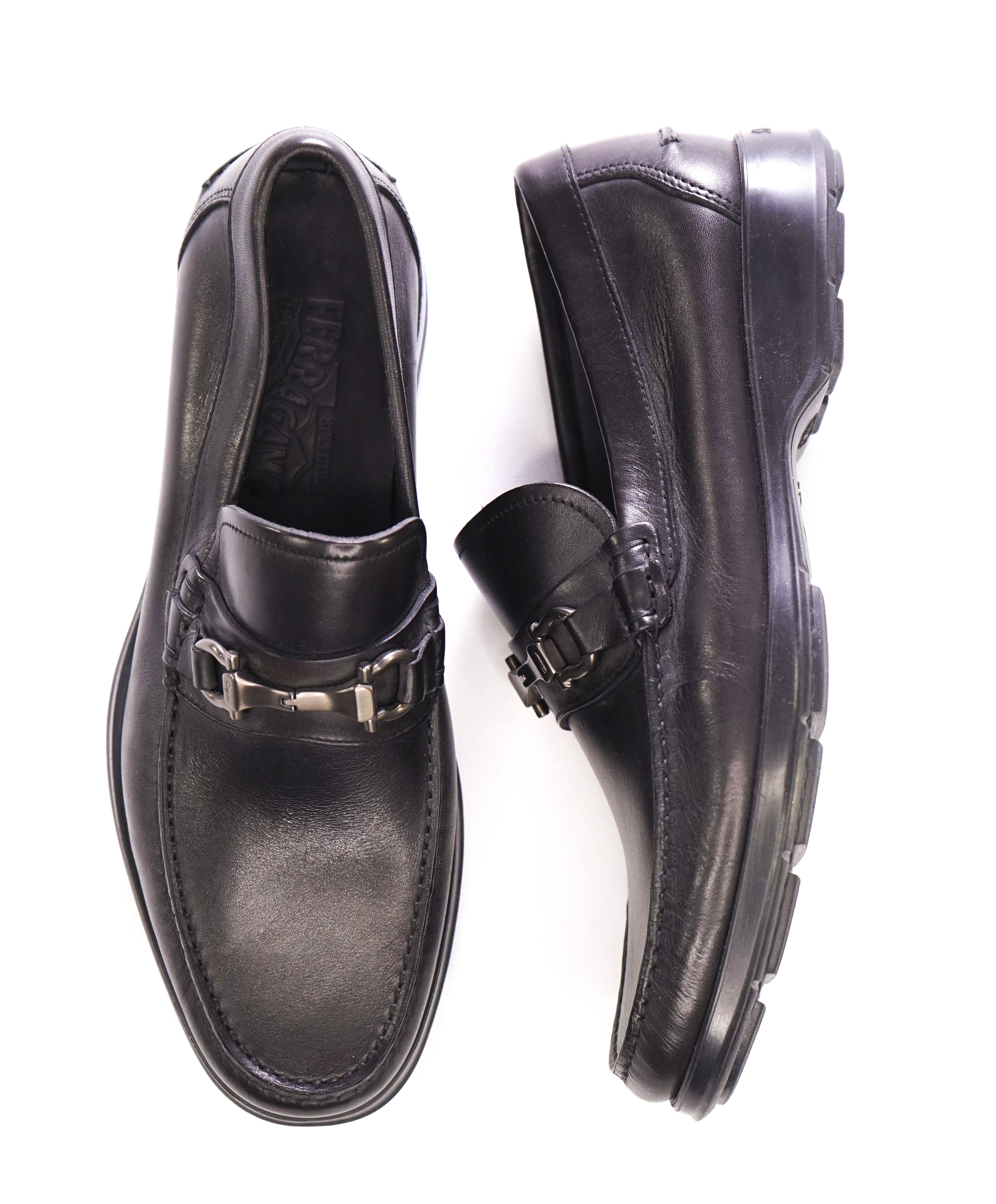 $930 SALVATORE FERRAGAMO - *XTRA LIGHT SOLE* Black Lug Sole Loafer - 7.5 EEE