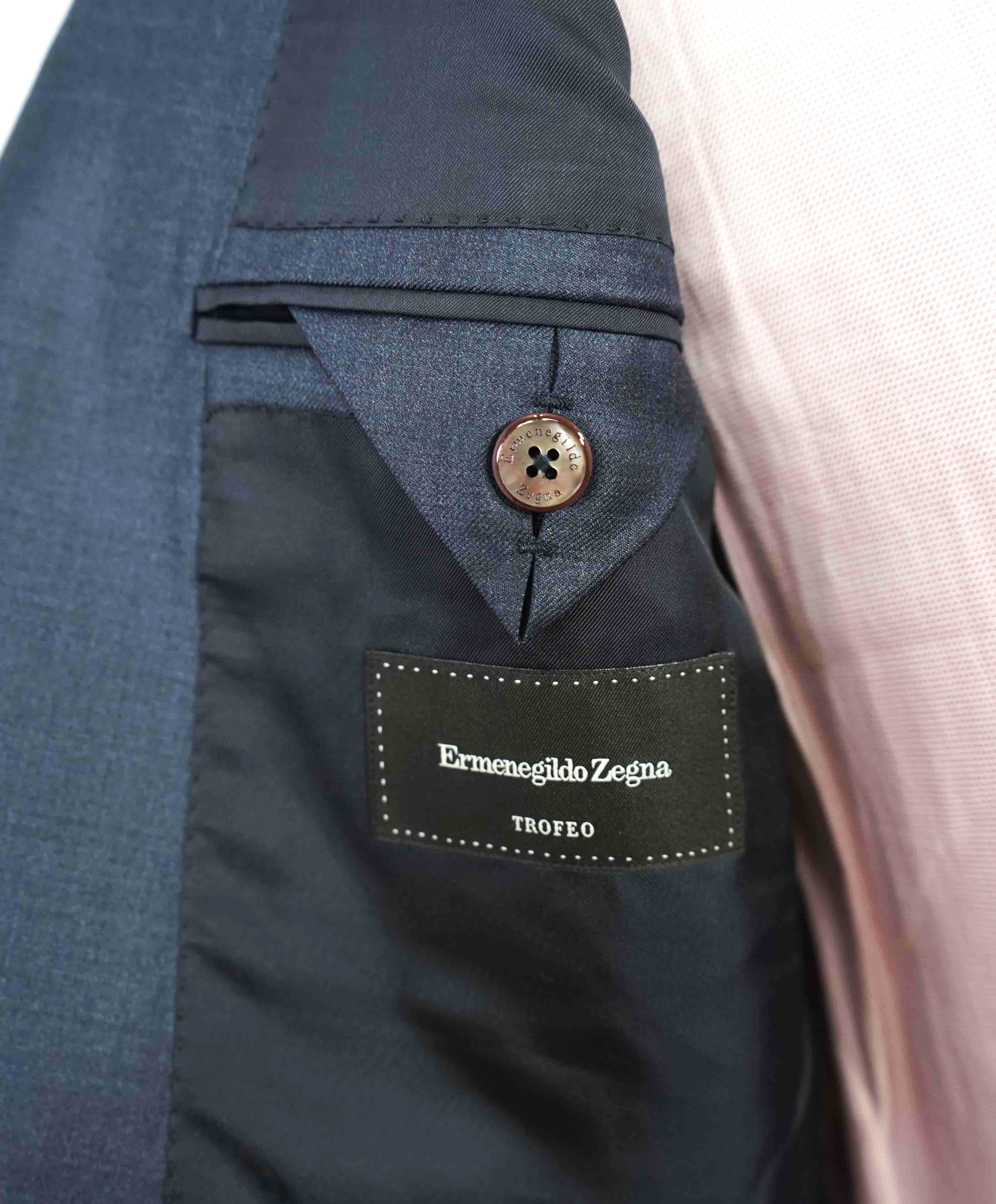 $3,290 ERMENEGILDO ZEGNA- “TORFEO” Steel Blue Soft Blazer- 40R