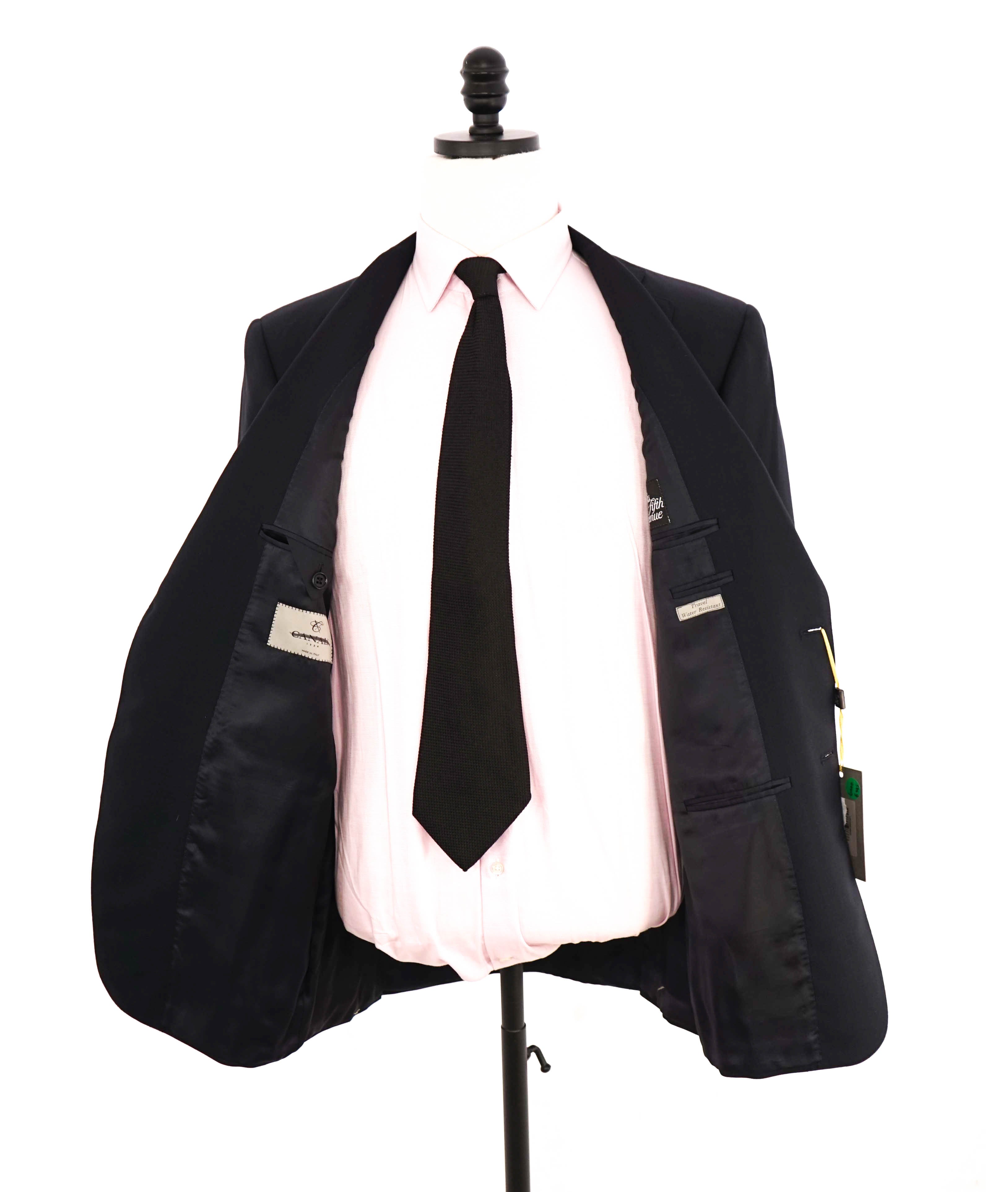 $1,895 CANALI - "TRAVEL WATER RESISTANT" Navy Royal Weave Wool Blazer - 36S