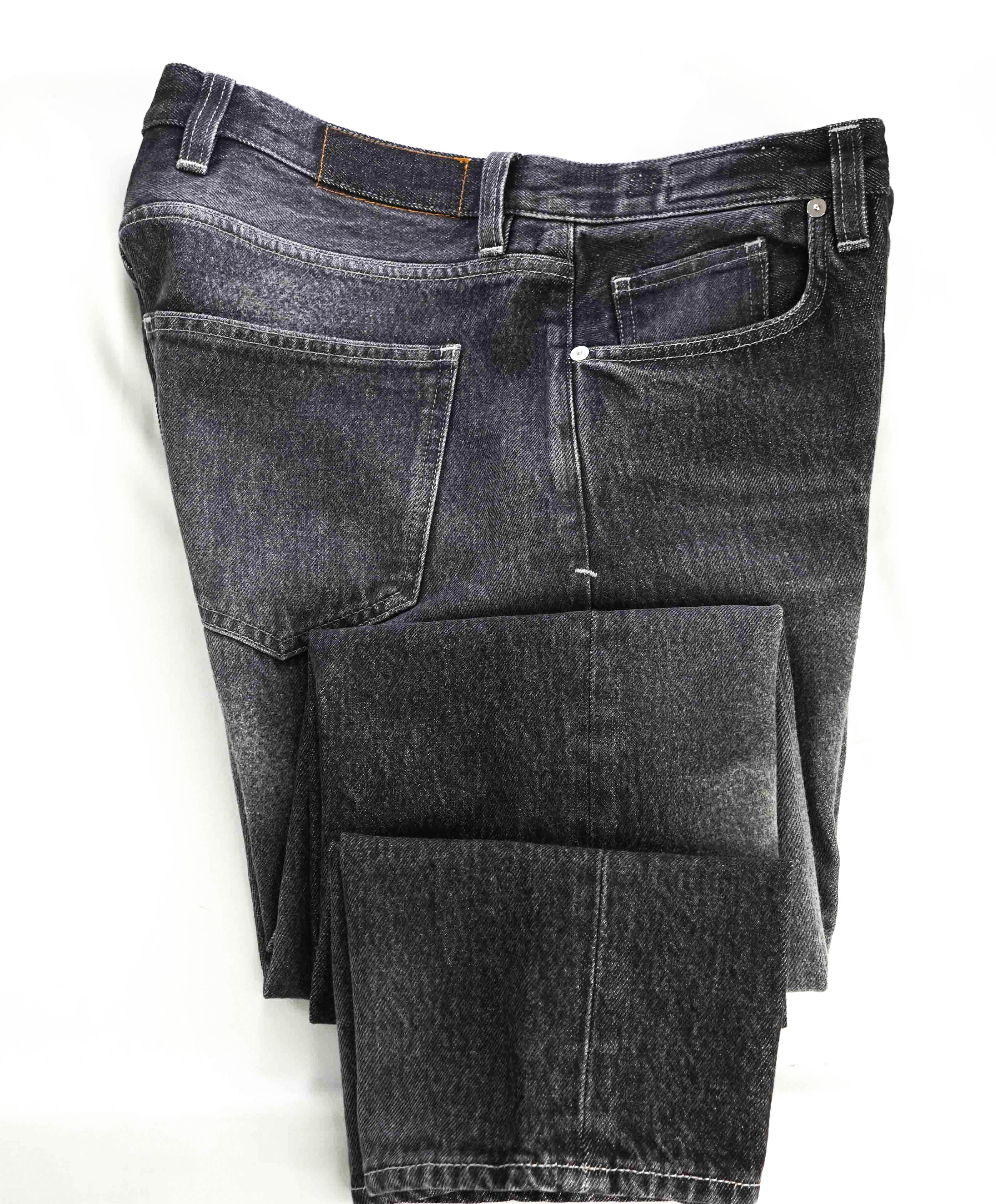 $795 ELEVENTY - Black Cotton Washed Denim Casual Pants LOGO Jeans - 33W