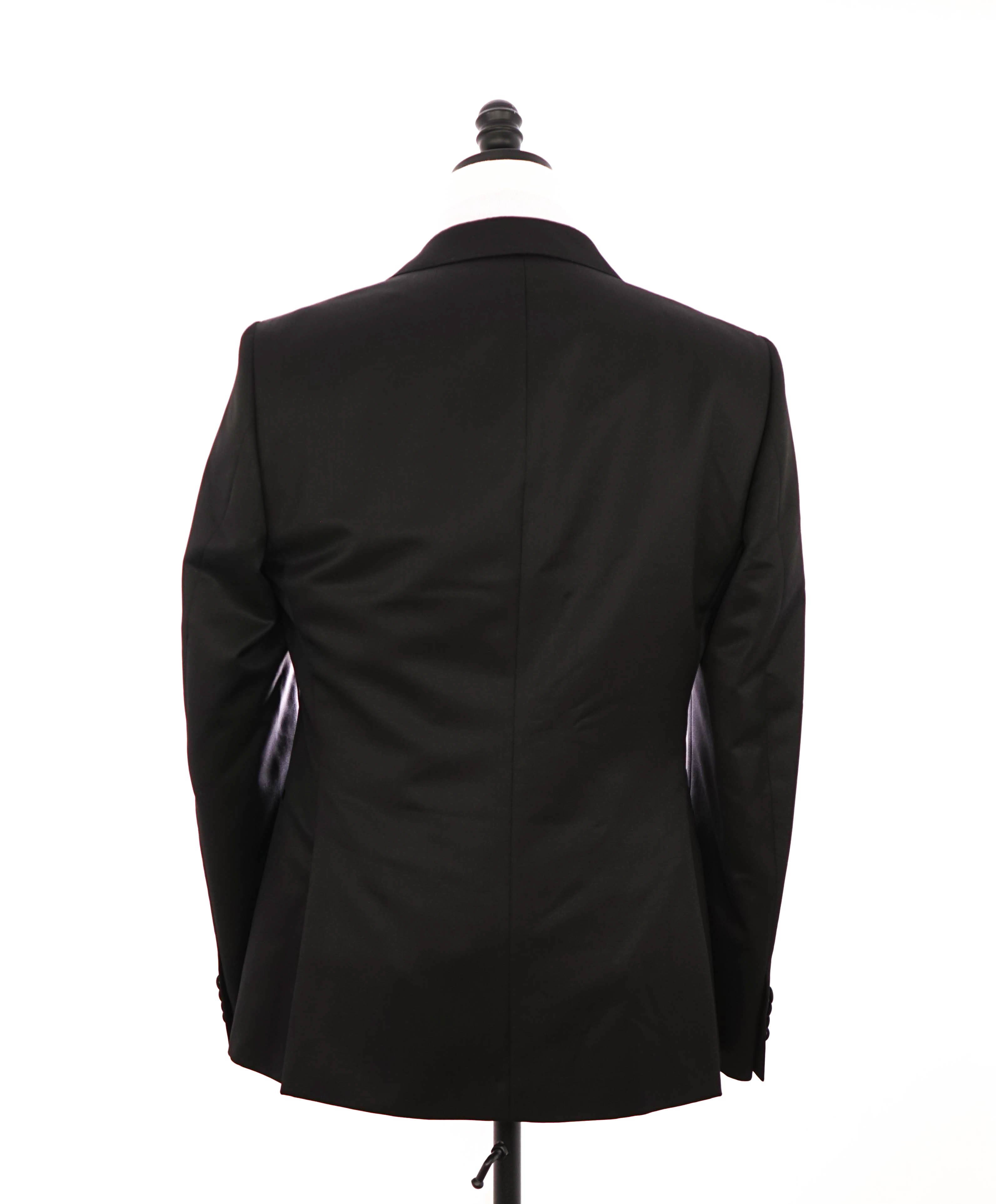 $5,100 ERMENEGILDO ZEGNA - "Wool & Mohair" PEAK LAPEL Black Tuxedo - 40R