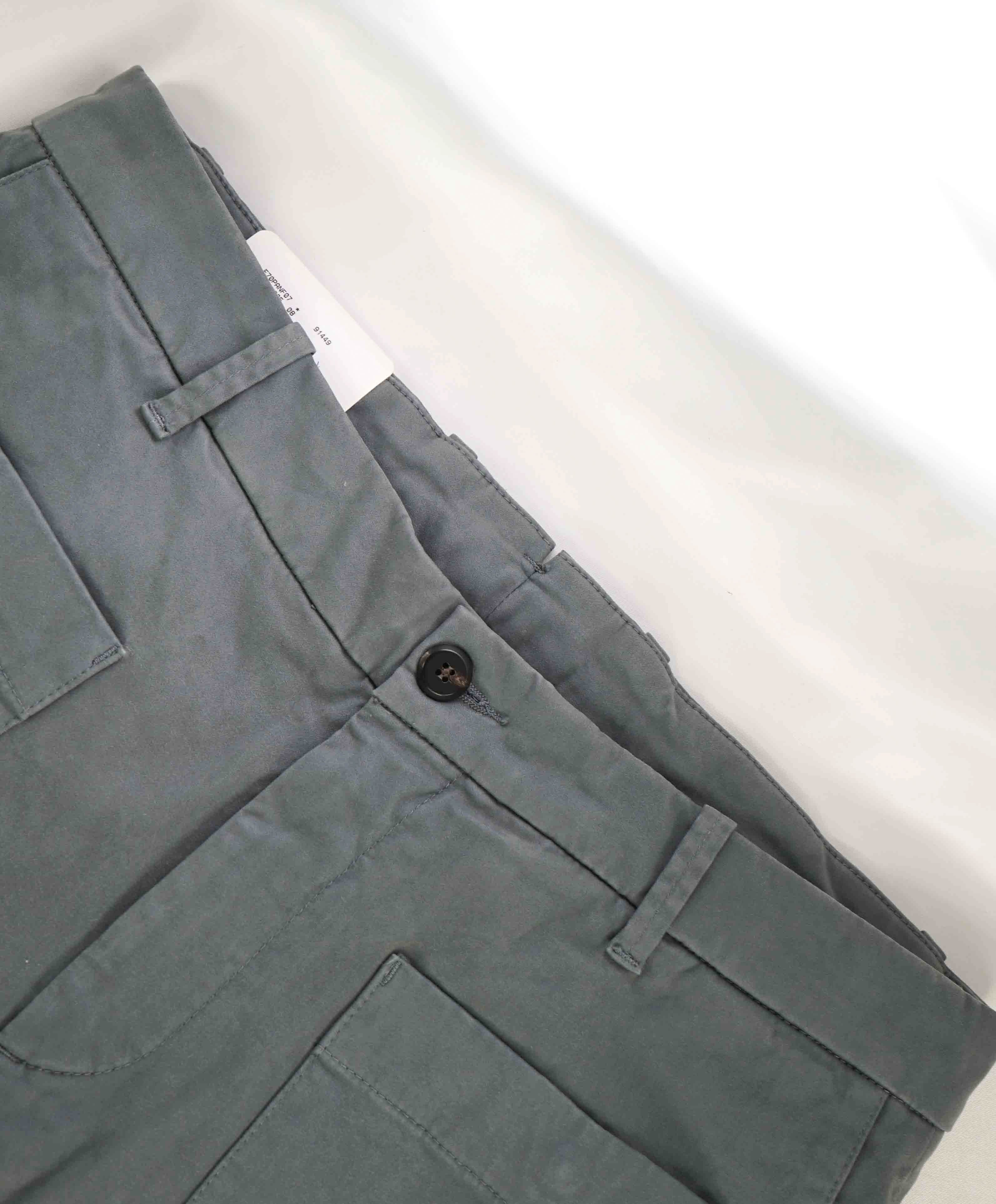 $695 ELEVENTY - Cotton PERFORMANCE Cuffed Gray Patch Pocket Pants- 33W