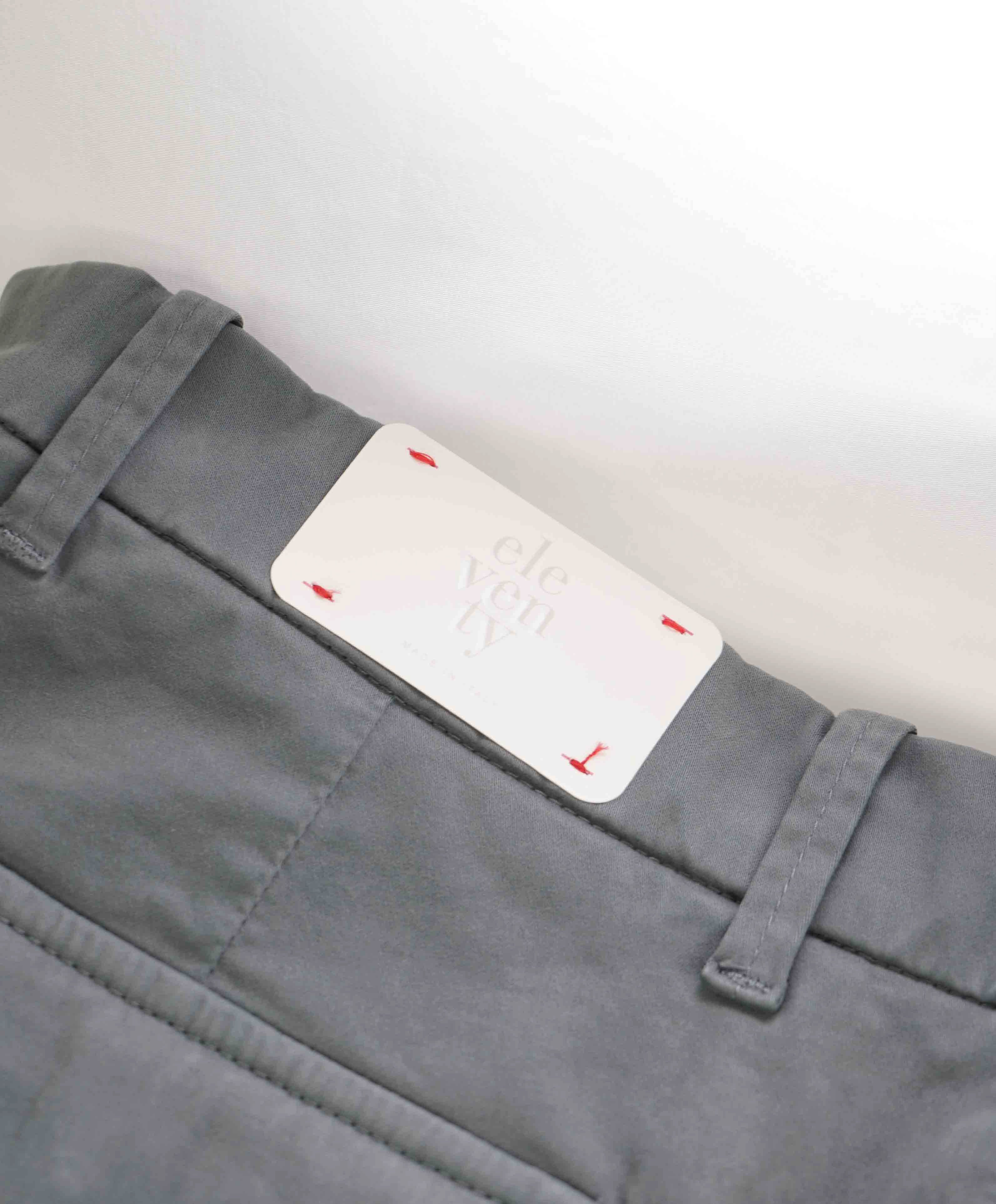 $695 ELEVENTY - Cotton PERFORMANCE Cuffed Gray Patch Pocket Pants- 33W