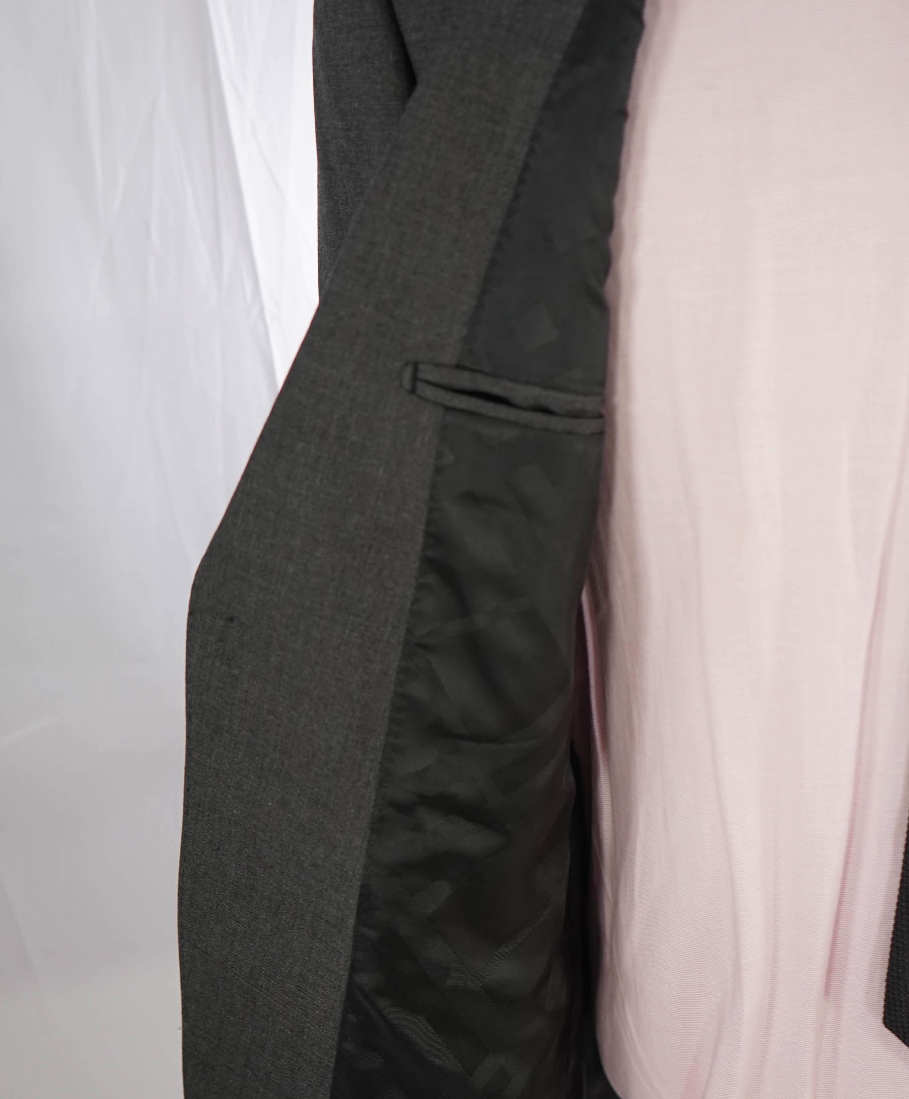 $2,395 BURBERRY LONDON - Made In Italy Wool Gray "MILBURY" LOGO Suit - 42R