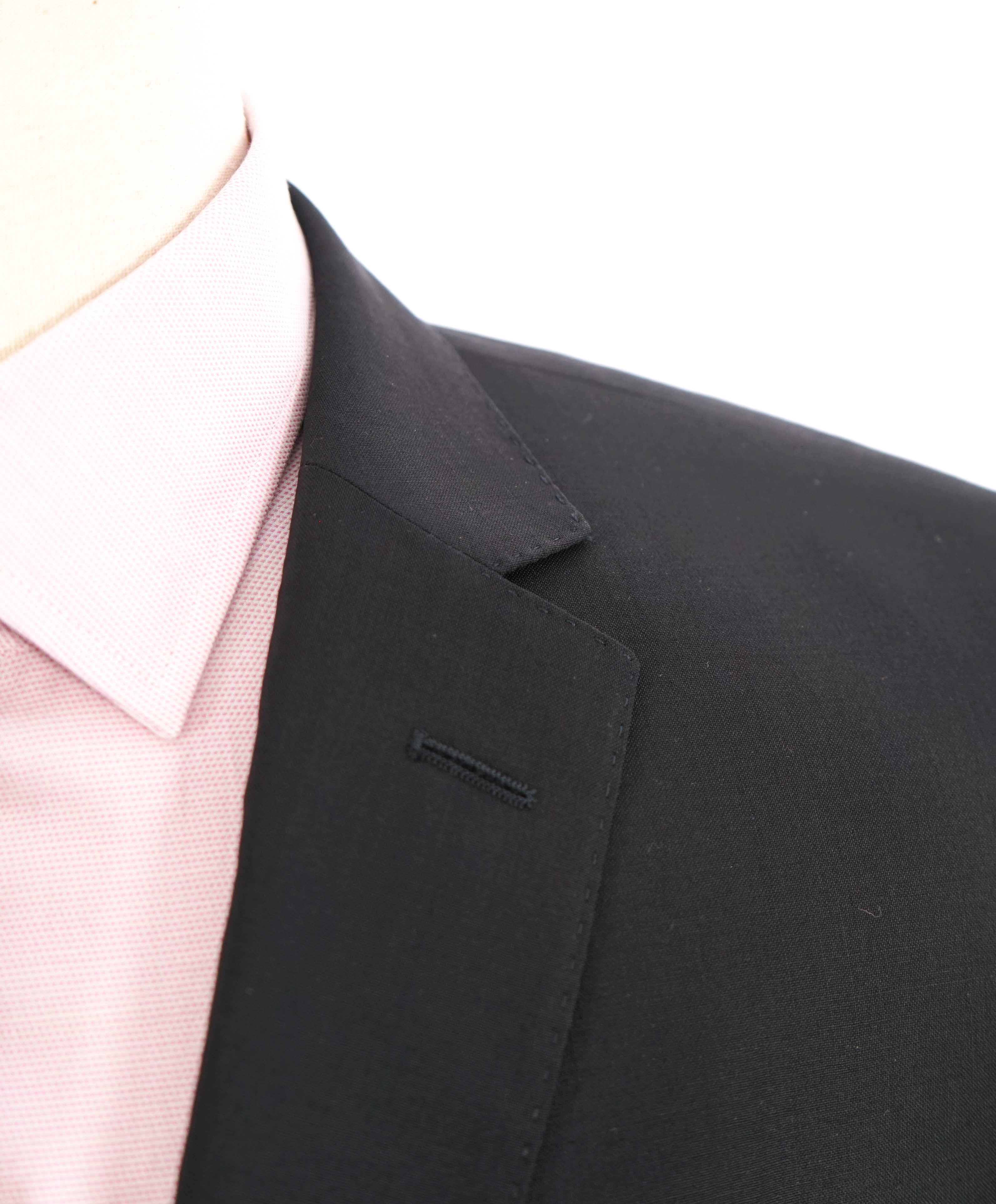 HUGO BOSS - "SLIM" Notch Lapel Solid Black Suit - 40R