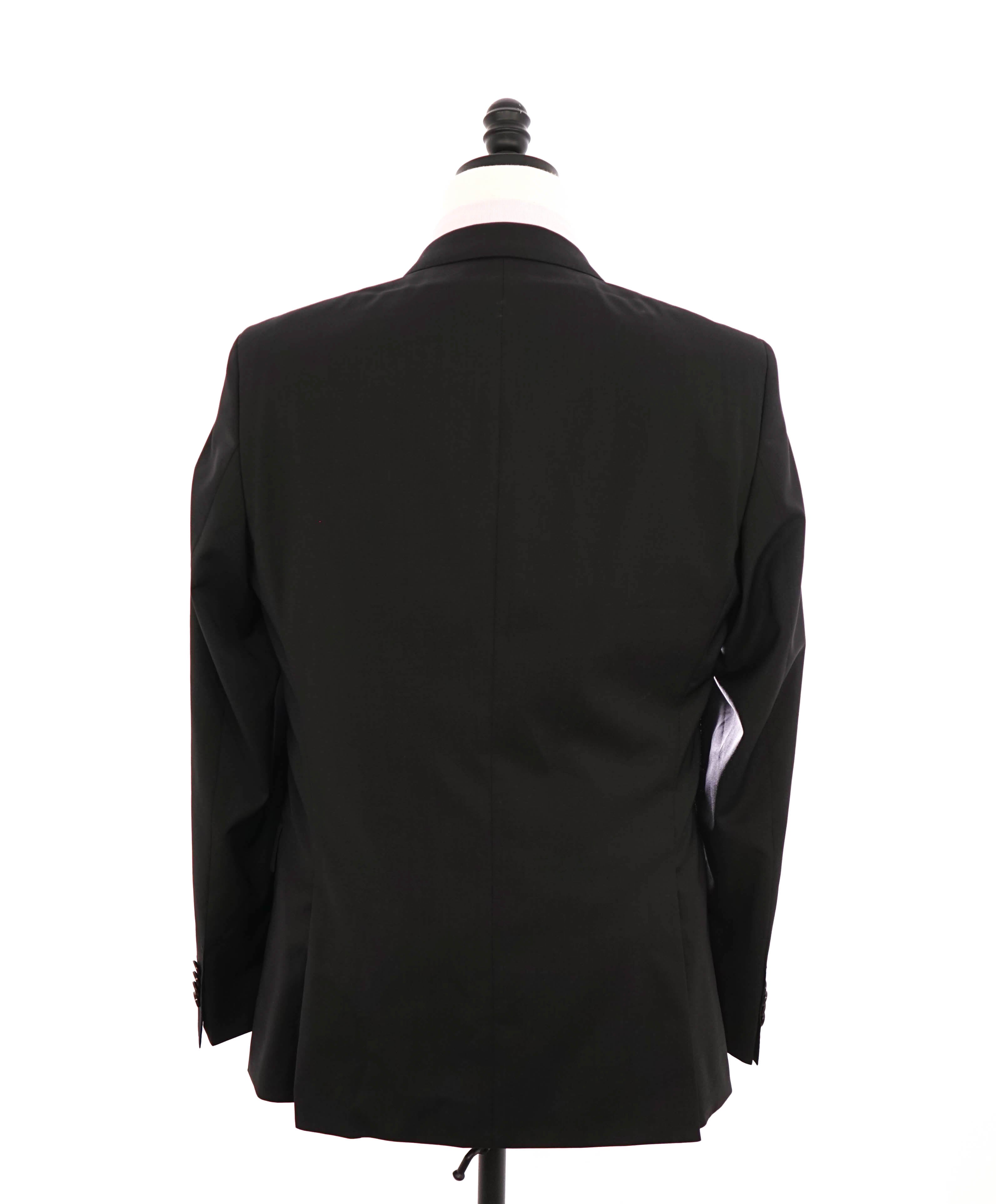 HUGO BOSS - "SLIM" Notch Lapel Solid Black Suit - 40R