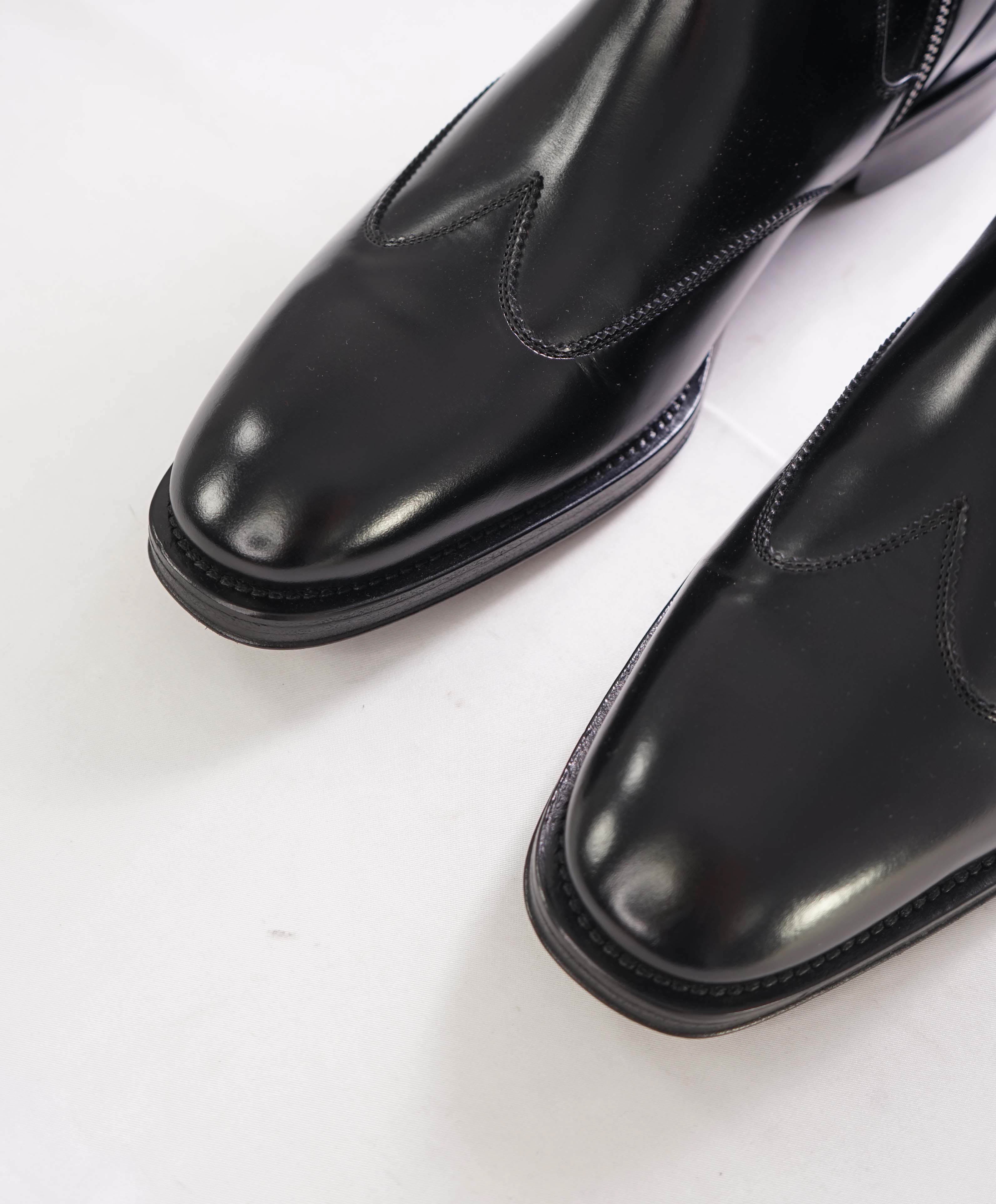 $1,490 SALVATORE FERRAGAMO - "CYRANO" Black Gancini Wingtip Dress Boot - 9 D US