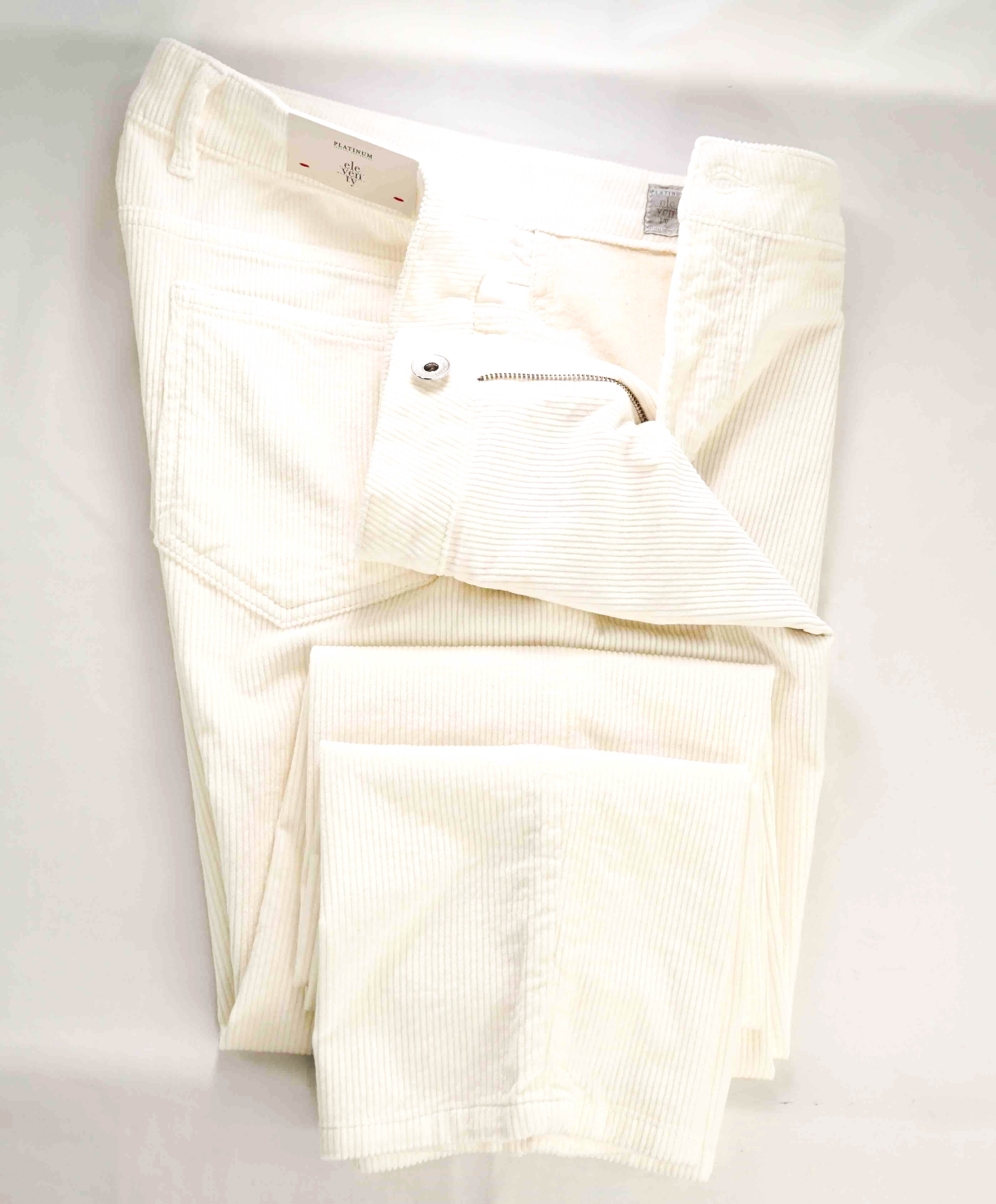 $495 ELEVENTY - IVORY Cotton 5-Pocket Corduroy Chino Casual/Slim Pants- 36W