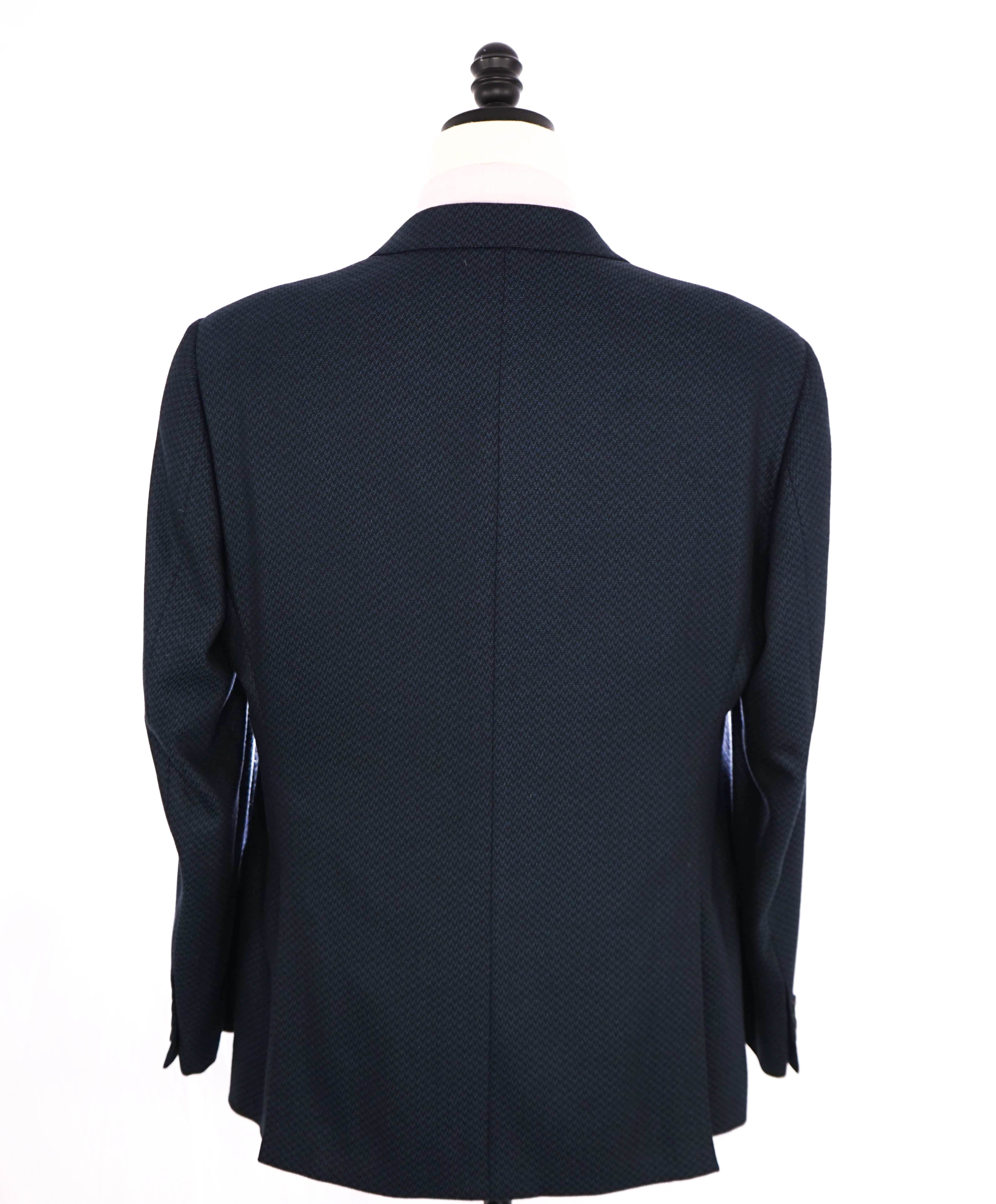 $1,595 EMPORIO ARMANI- *G lIne* Green/Blue Geometric Pattern Blazer - 42R