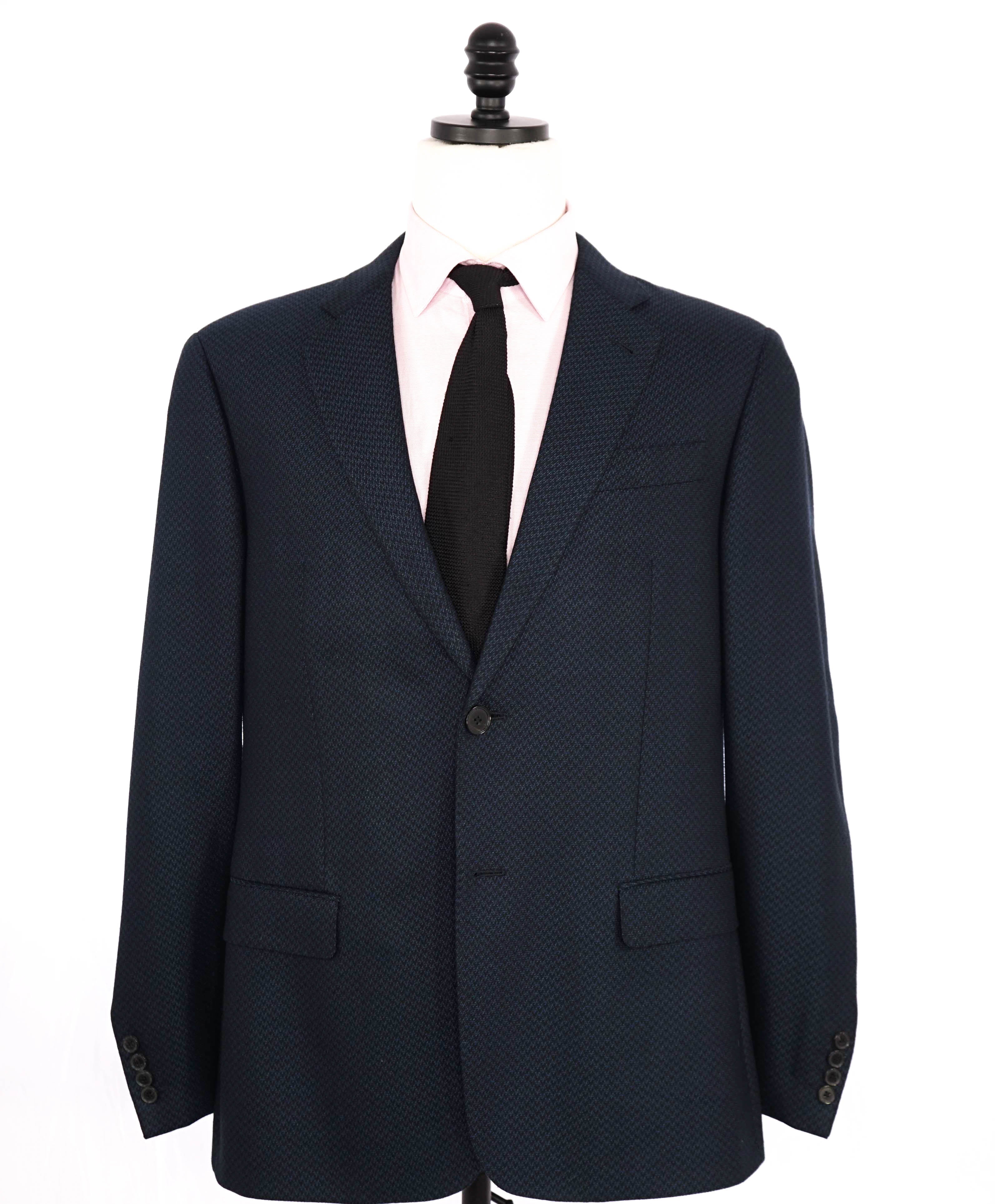 $1,595 EMPORIO ARMANI- *G lIne* Green/Blue Geometric Pattern Blazer - 42R