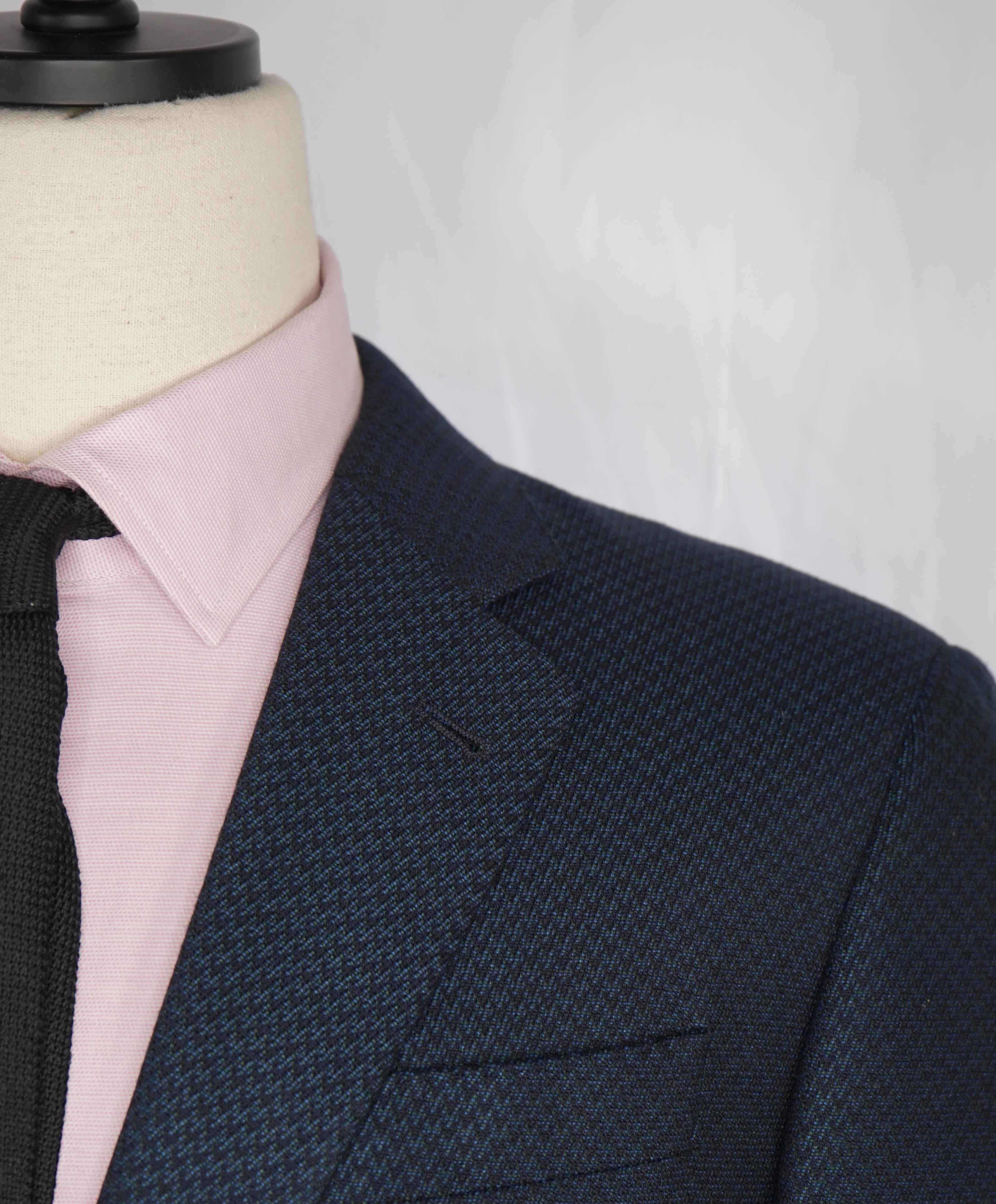 $1,595 EMPORIO ARMANI- *G lIne* Green/Blue Geometric Pattern Blazer - 42R