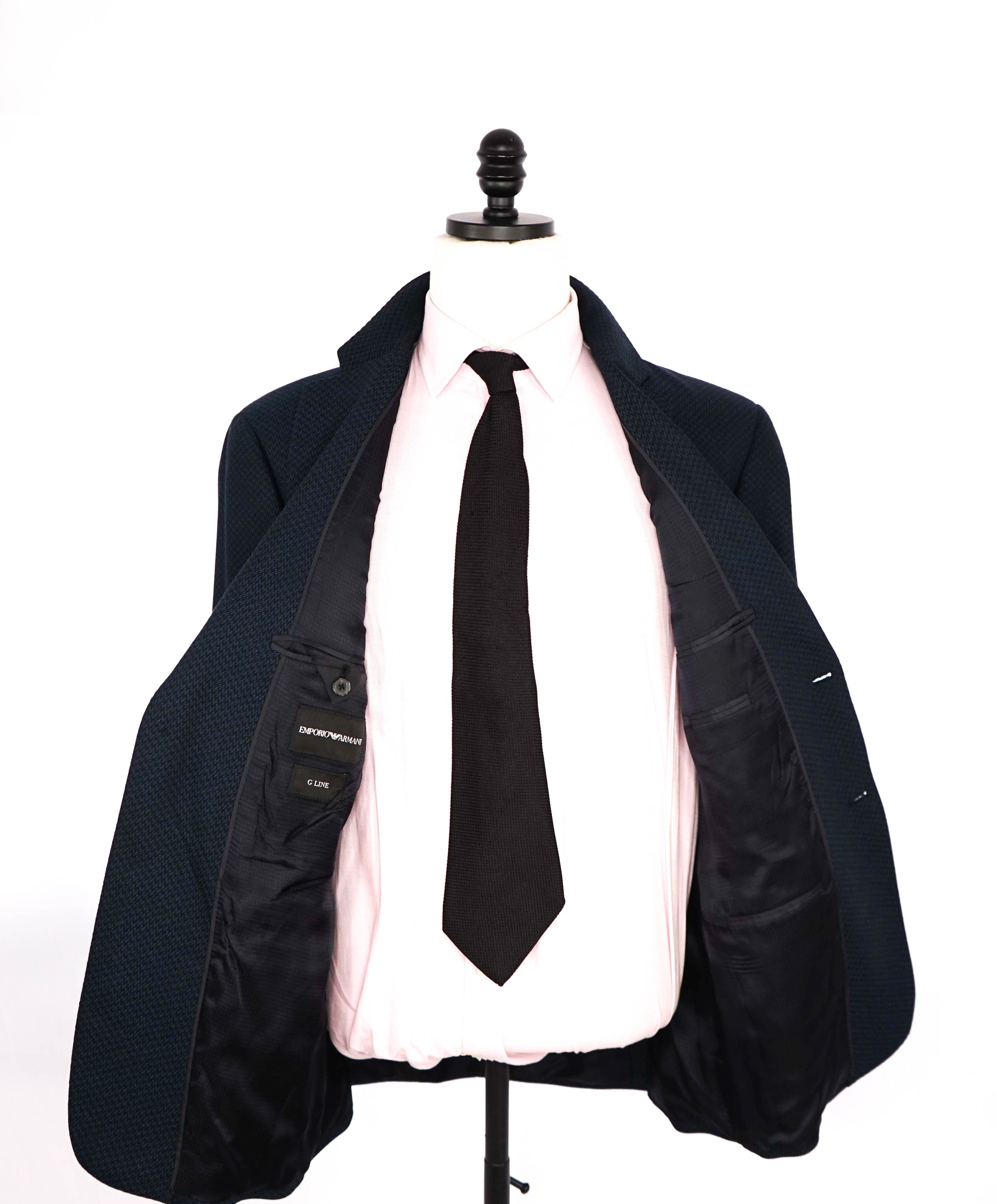 $1,595 EMPORIO ARMANI- *G lIne* Green/Blue Geometric Pattern Blazer - 42R