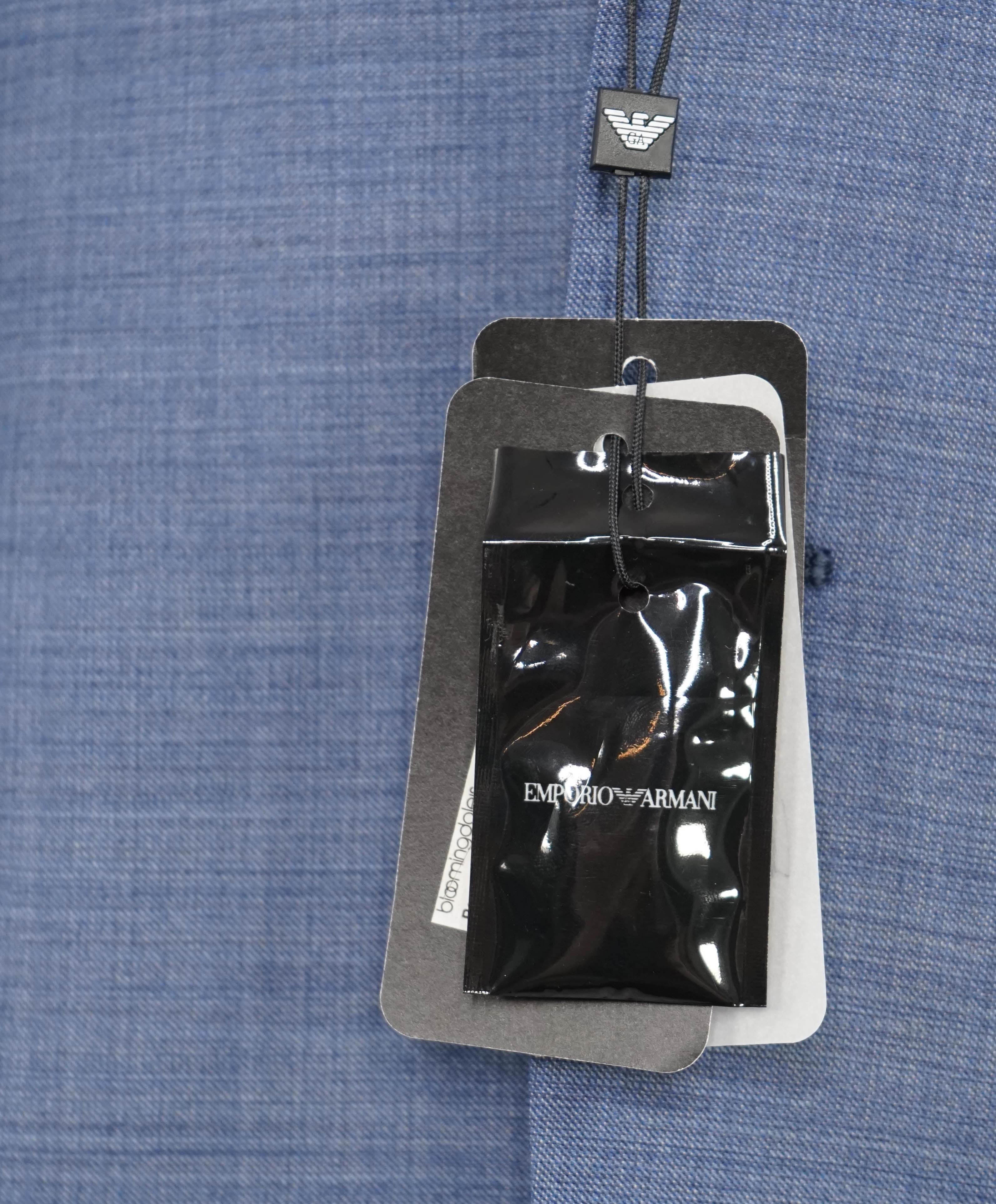 $1,595 EMPORIO ARMANI- Blue *G lIne Deco* TRAVEL ESSENTIAL PACKABLE Blazer - 44R