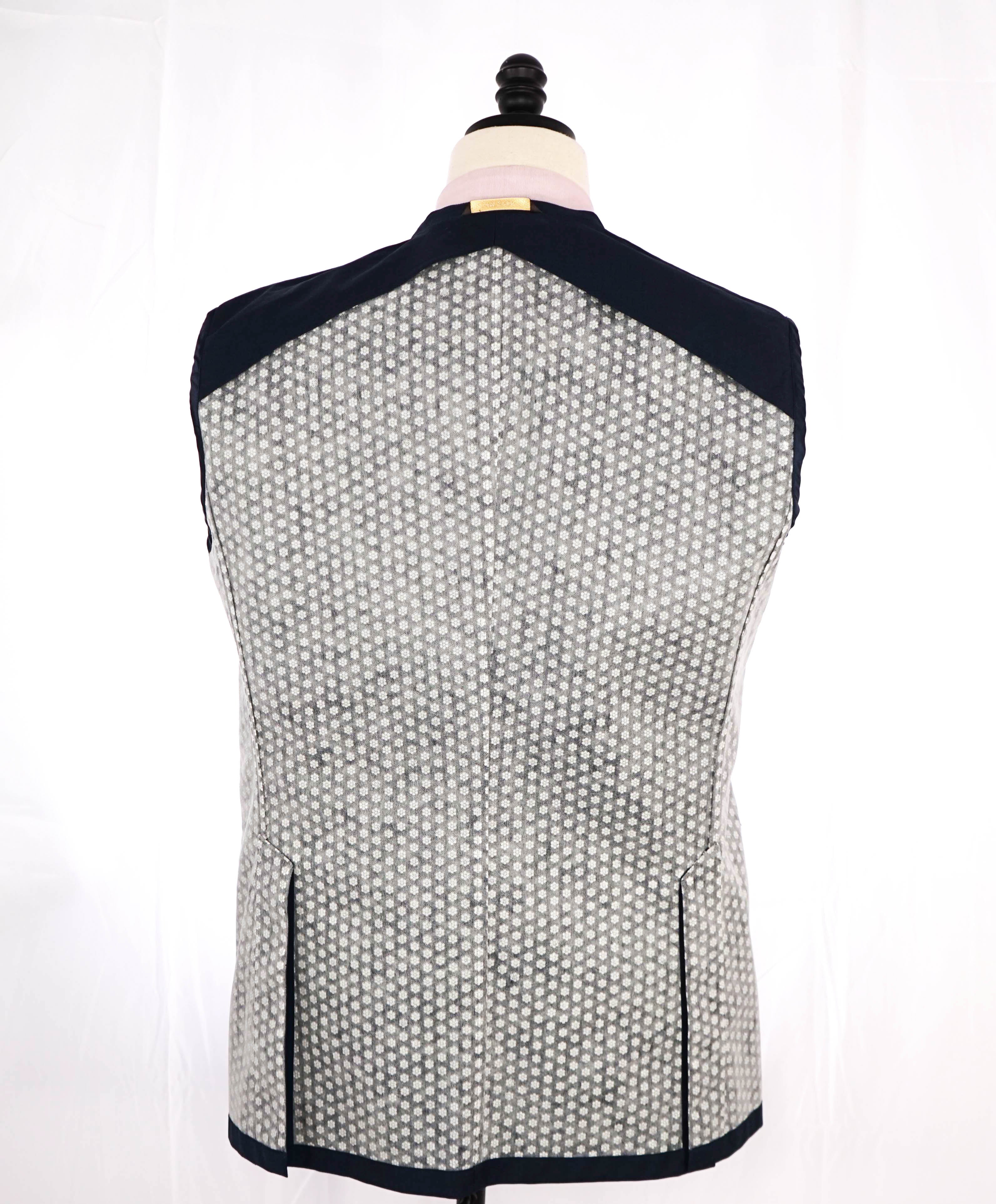 $1,795 PAUL STUART - Navy WOOL SEERSUCKER Patch Pocket Blazer - 46R