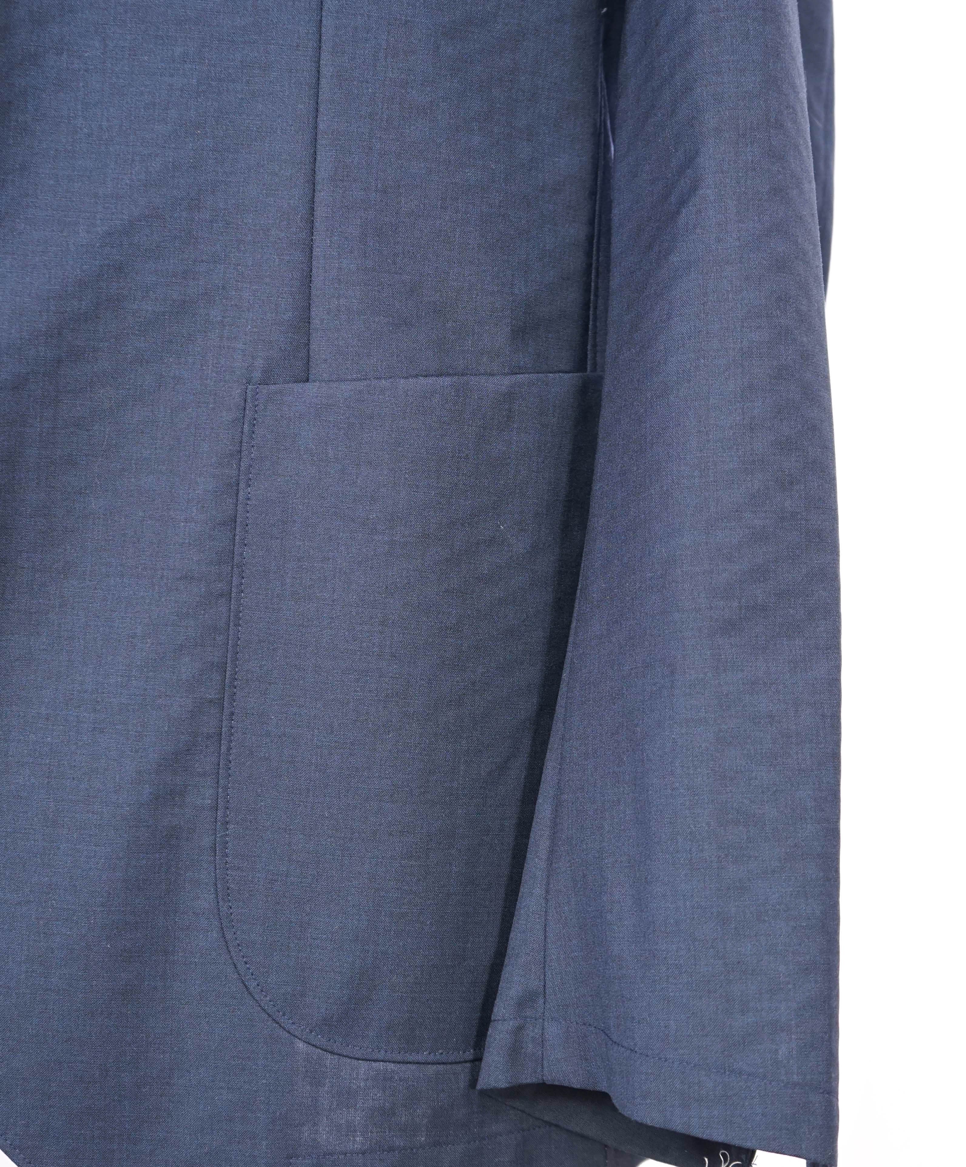 $1,795 PAUL STUART - Navy WOOL SEERSUCKER Patch Pocket Blazer - 46R