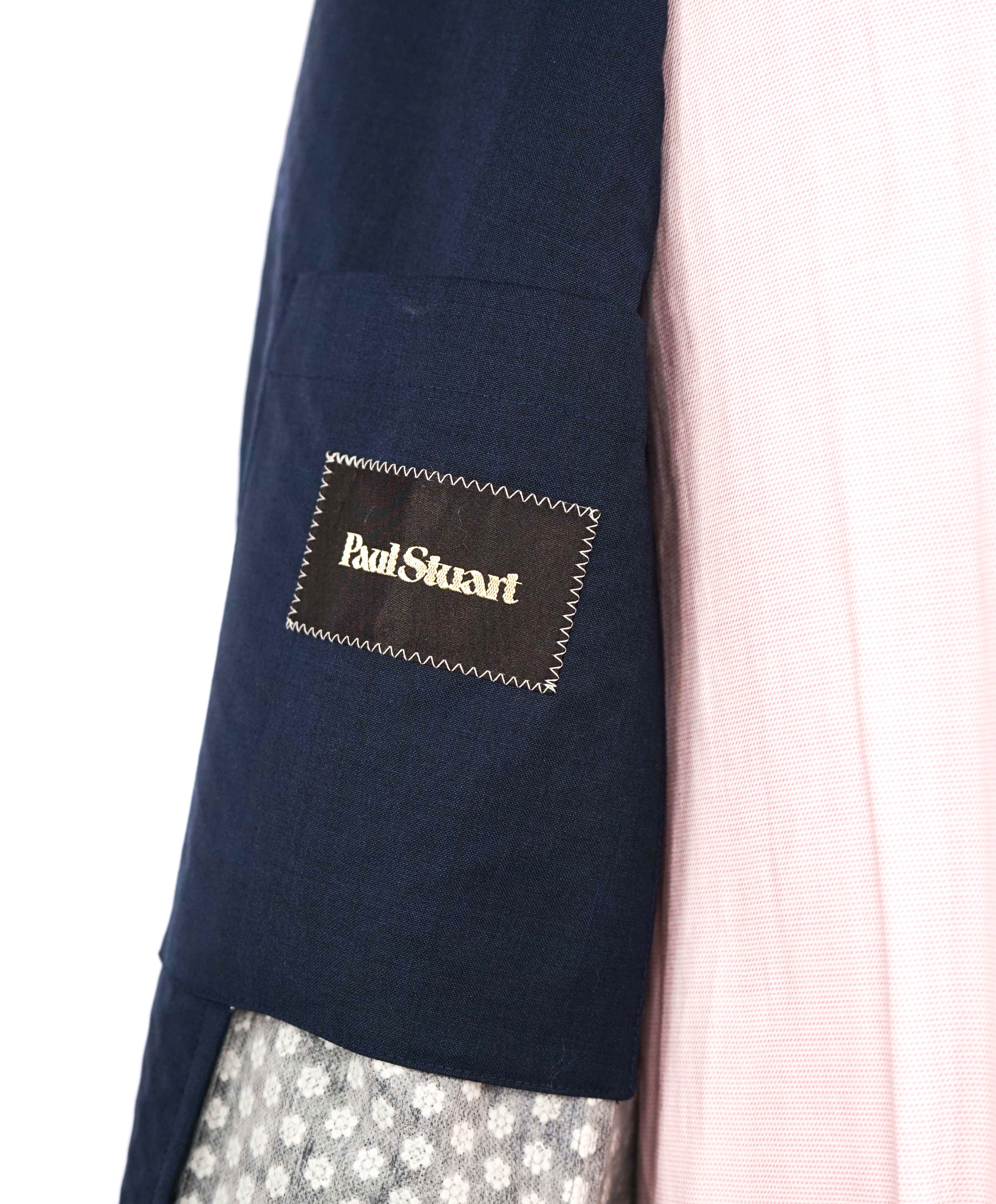 $1,795 PAUL STUART - Navy WOOL SEERSUCKER Patch Pocket Blazer - 46R