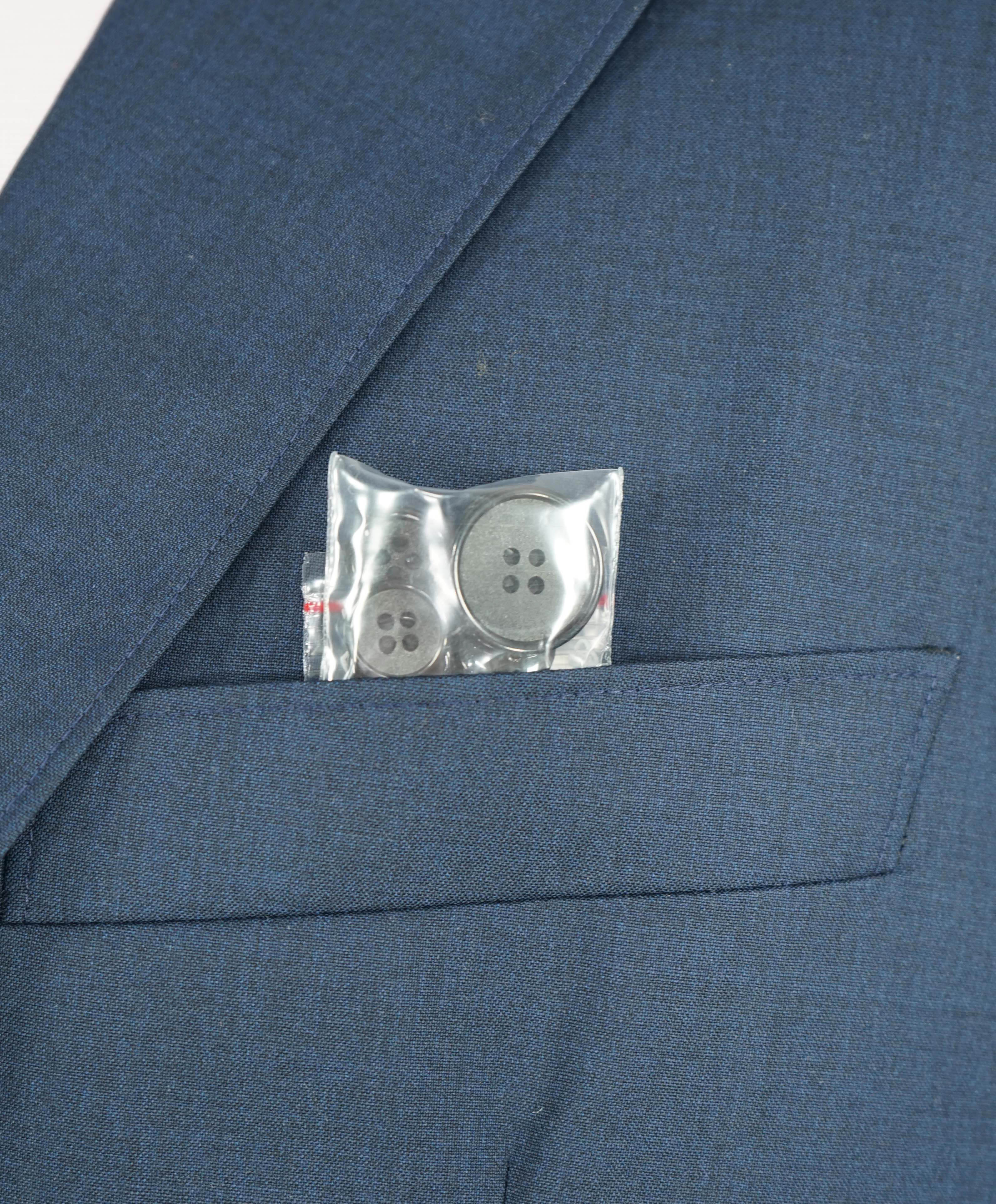 $1,795 PAUL STUART - Navy WOOL SEERSUCKER Patch Pocket Blazer - 46R