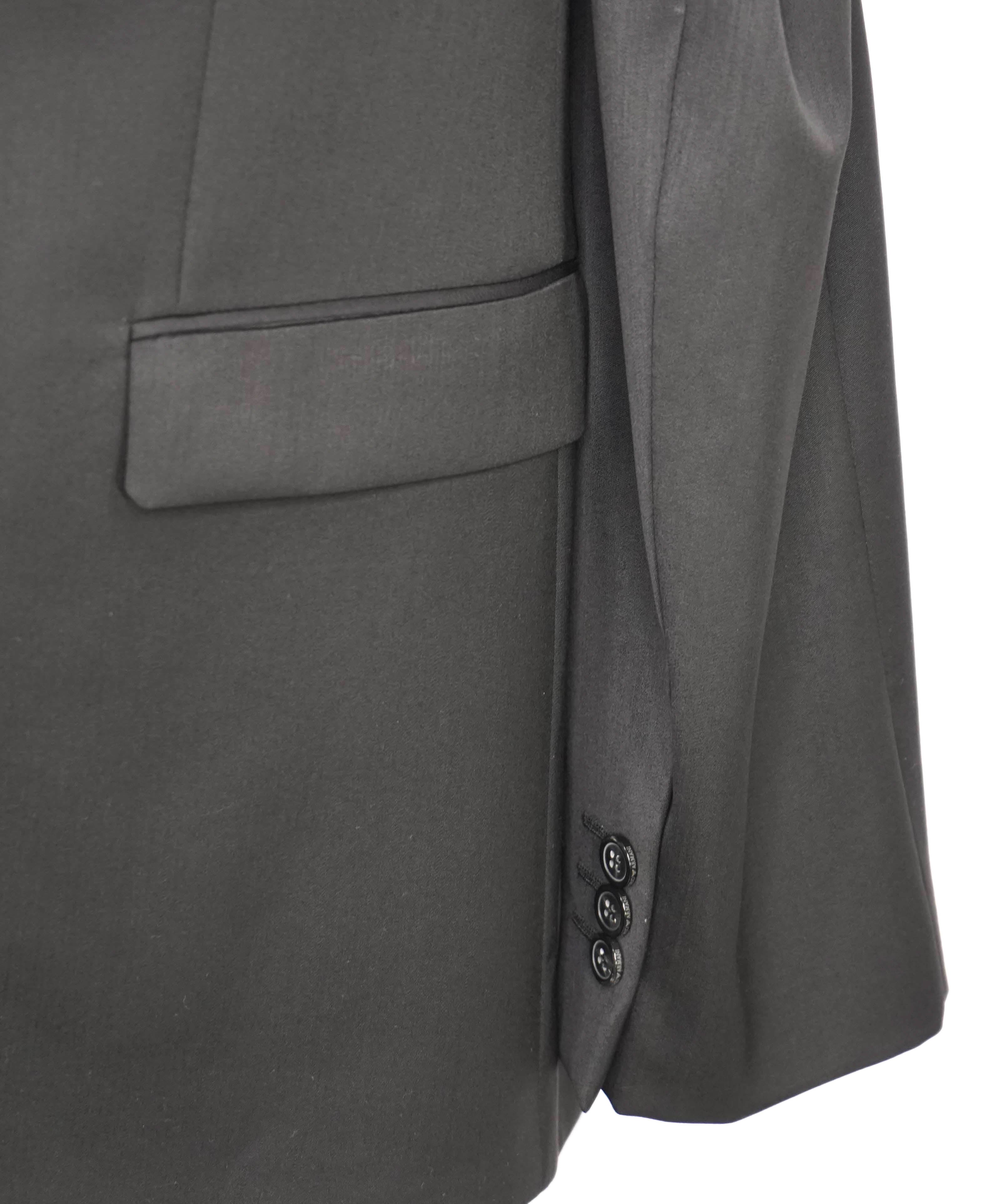 $1,595 EMPORIO ARMANI- Black *DAVID LINE* Peak Lapel 1-Btn Blazer - 48R