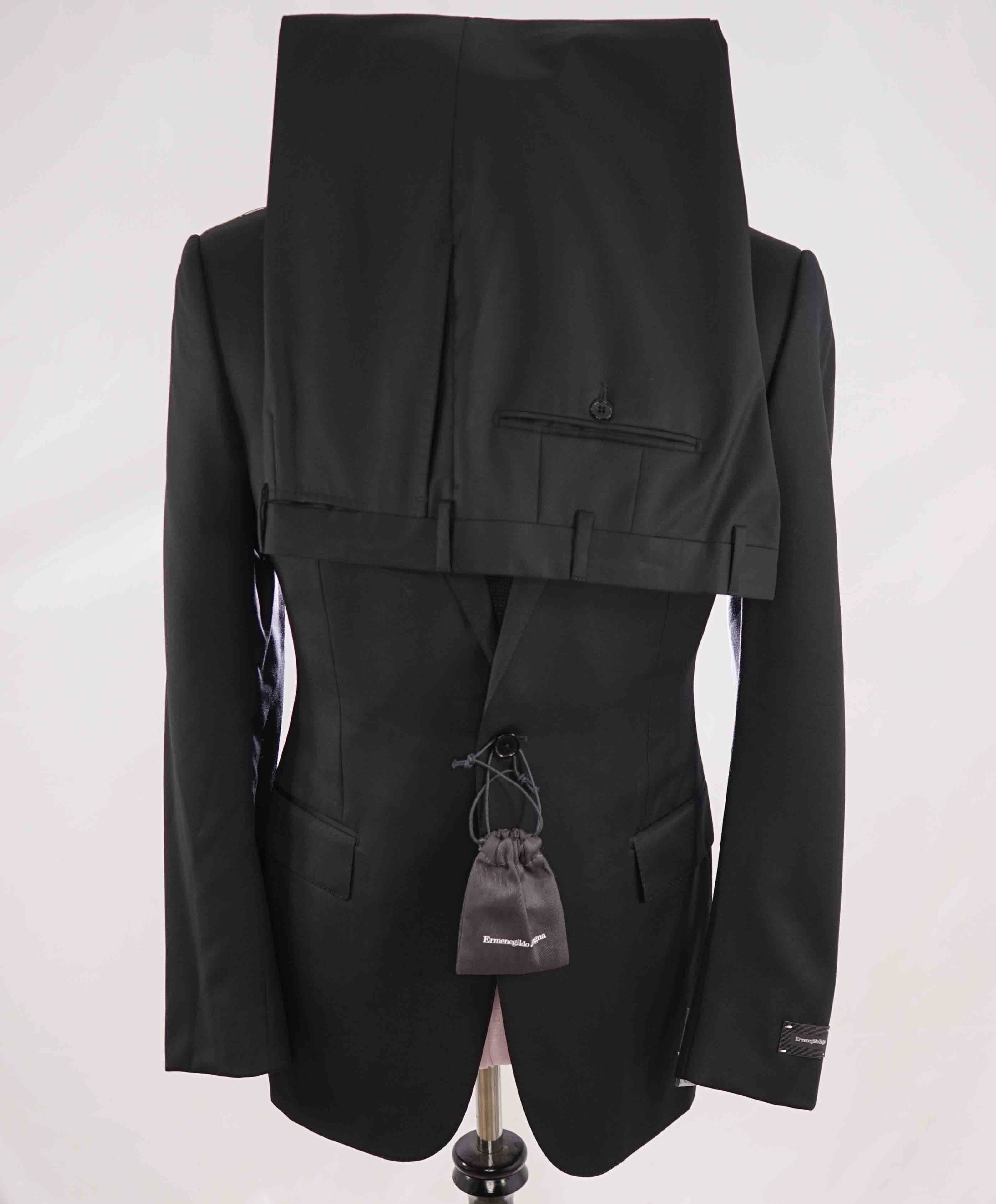 $3,000 ERMENEGILDO ZEGNA - Black “Microsphere” Wool Suit - 42R