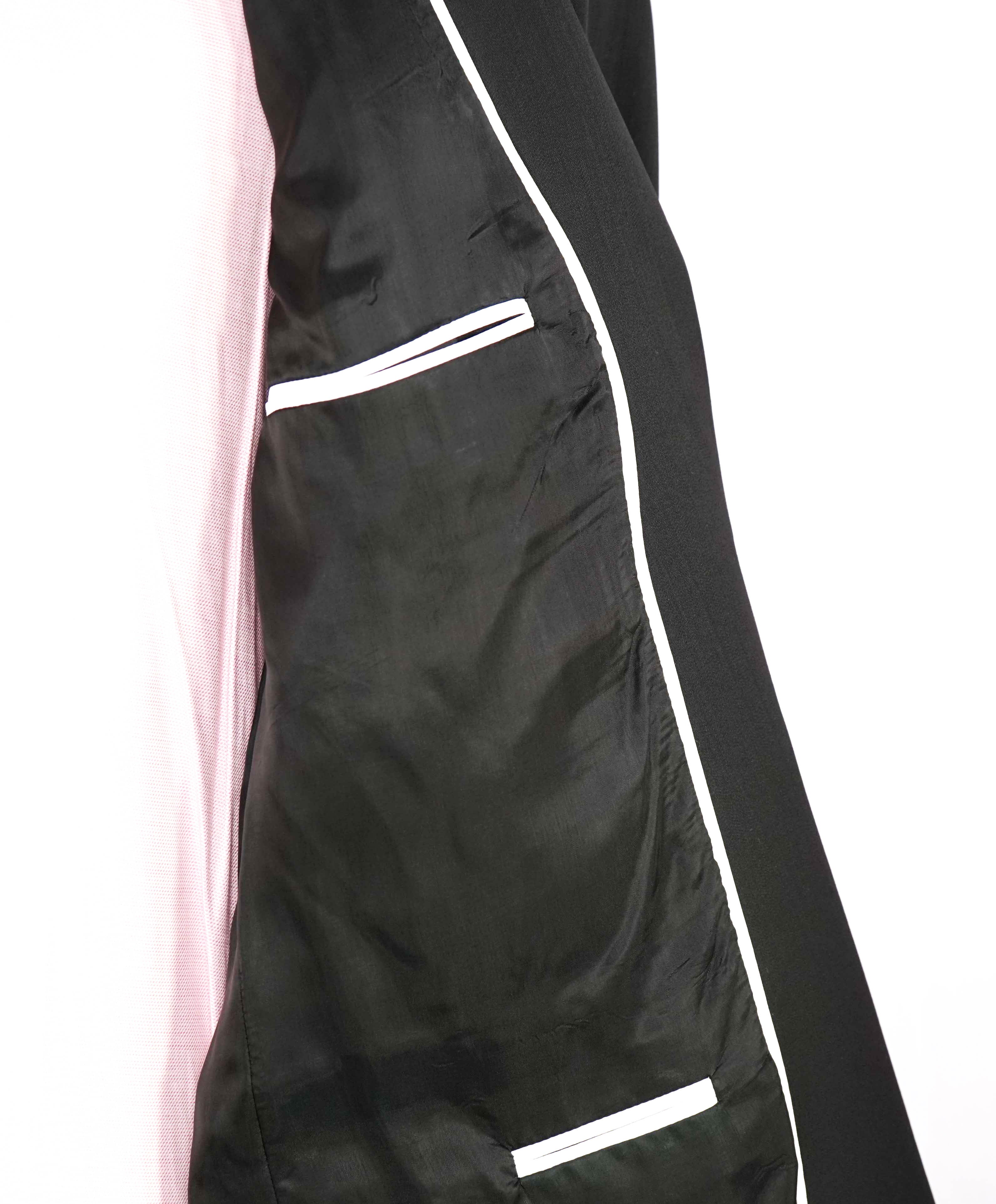 $1,595 EMPORIO ARMANI- Black *DAVID LINE* Peak Lapel 1-Btn Blazer - 48R