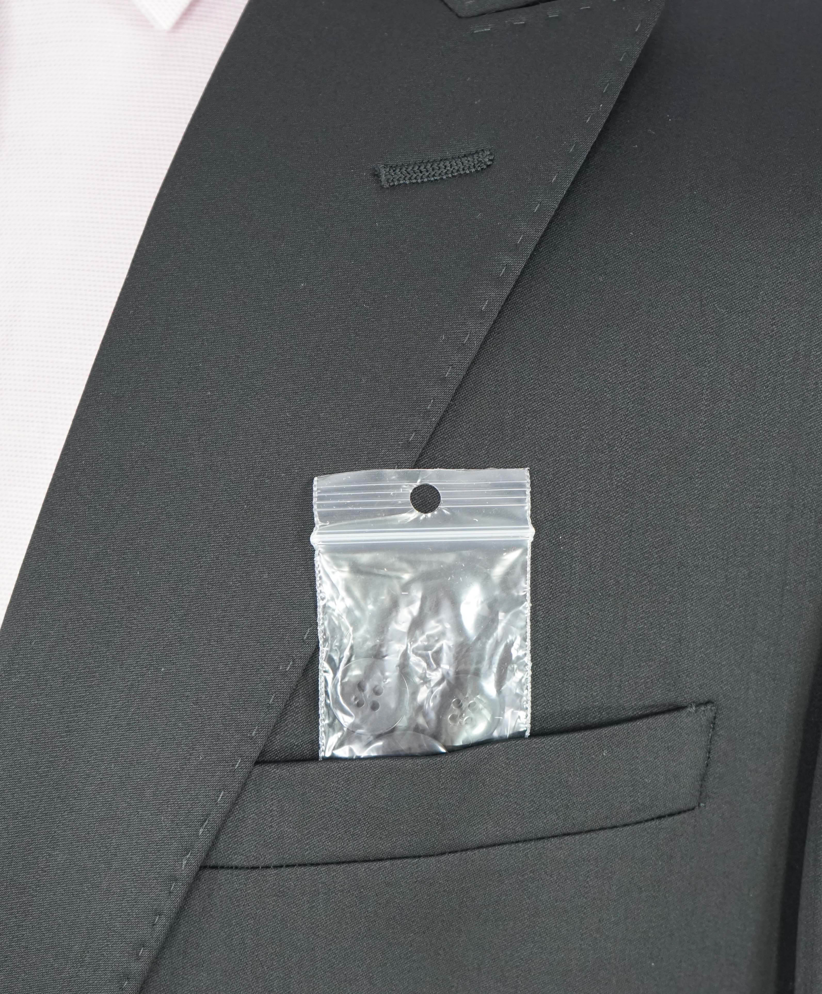 $1,595 EMPORIO ARMANI- Black *DAVID LINE* Peak Lapel 1-Btn Blazer - 48R