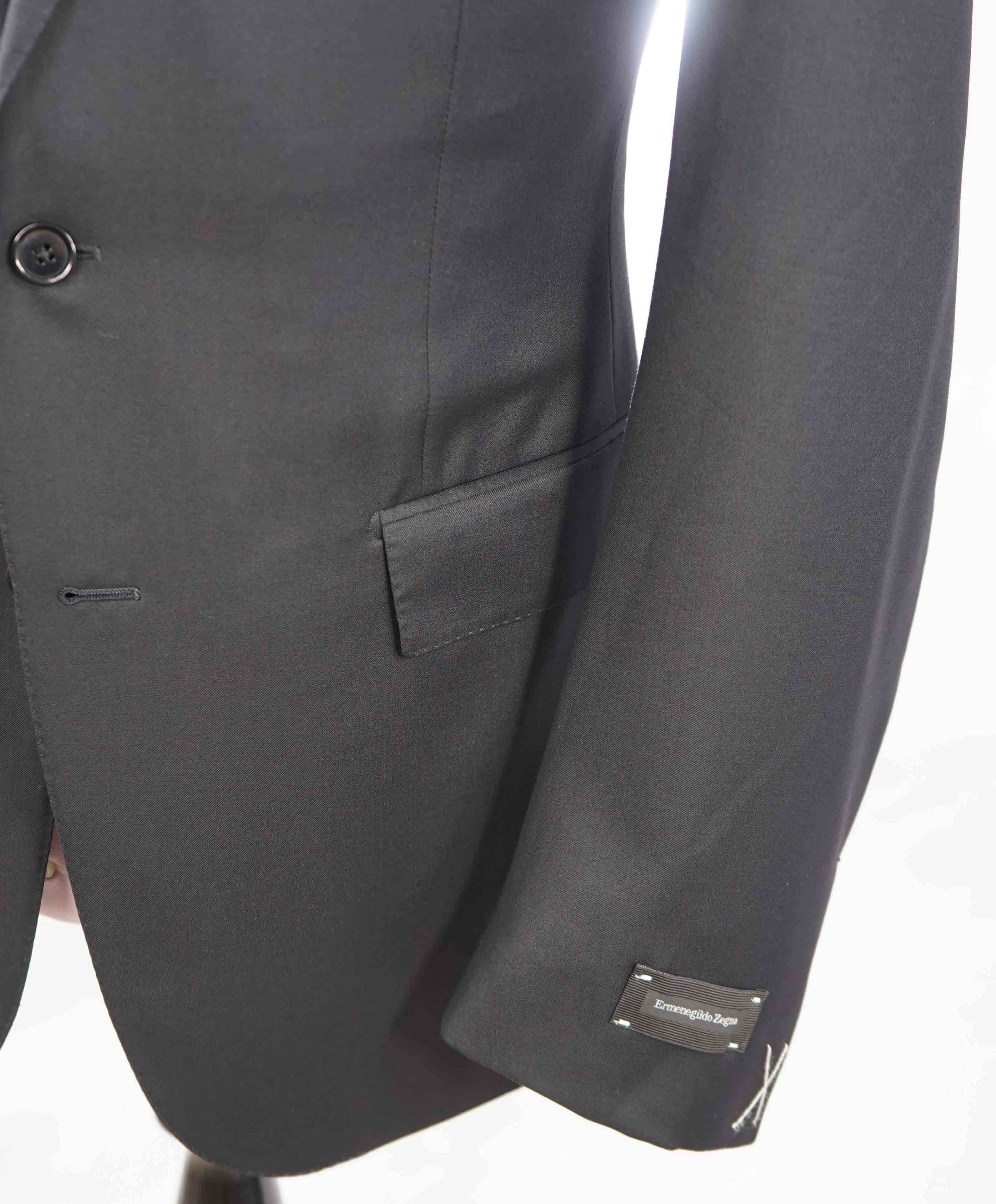 $3,000 ERMENEGILDO ZEGNA - Black “Microsphere” Wool Suit - 42R