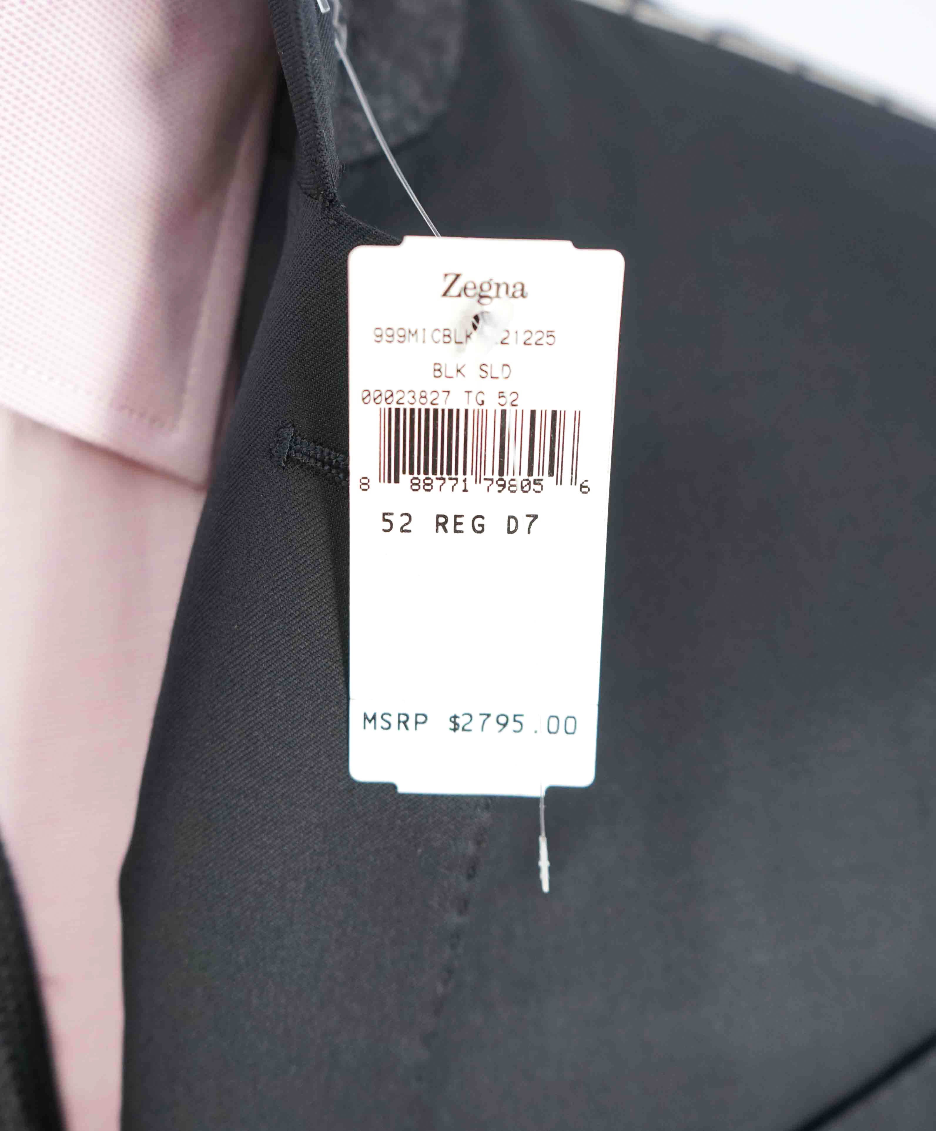 $3,000 ERMENEGILDO ZEGNA - Black “Microsphere” Wool Suit - 42R