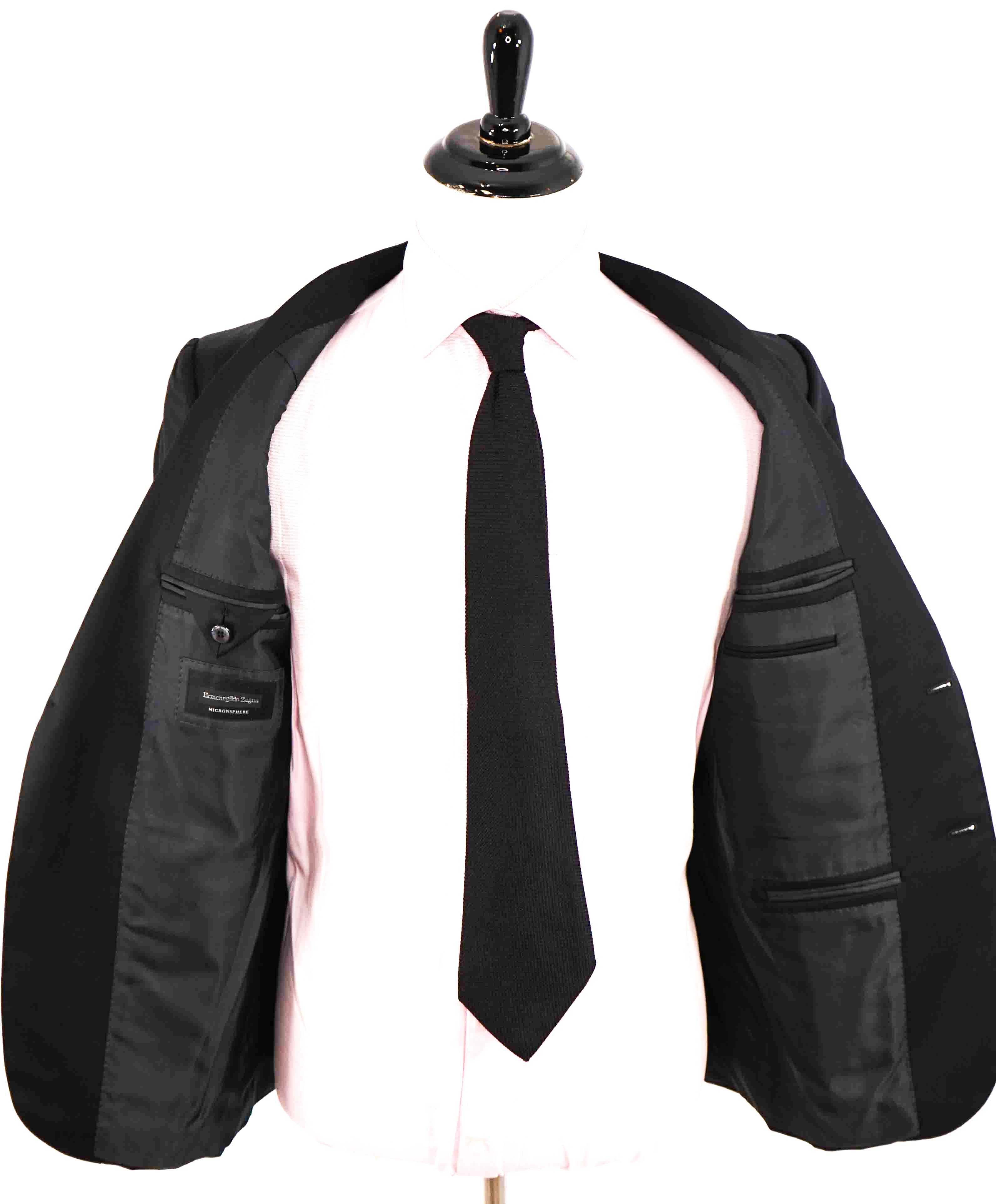 $3,000 ERMENEGILDO ZEGNA - Black “Microsphere” Wool Suit - 40S