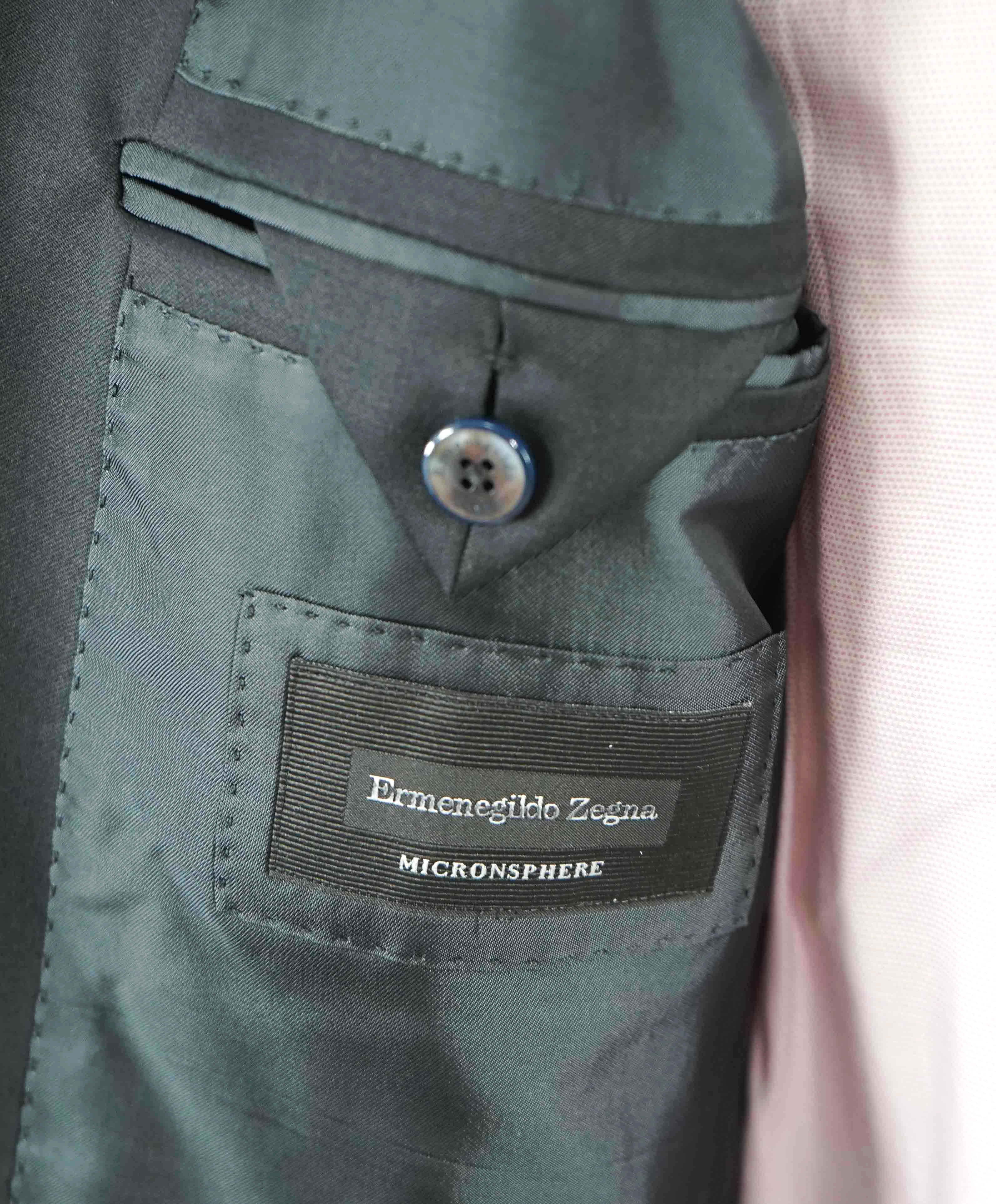 $3,000 ERMENEGILDO ZEGNA - Black “Microsphere” Wool Suit - 40S