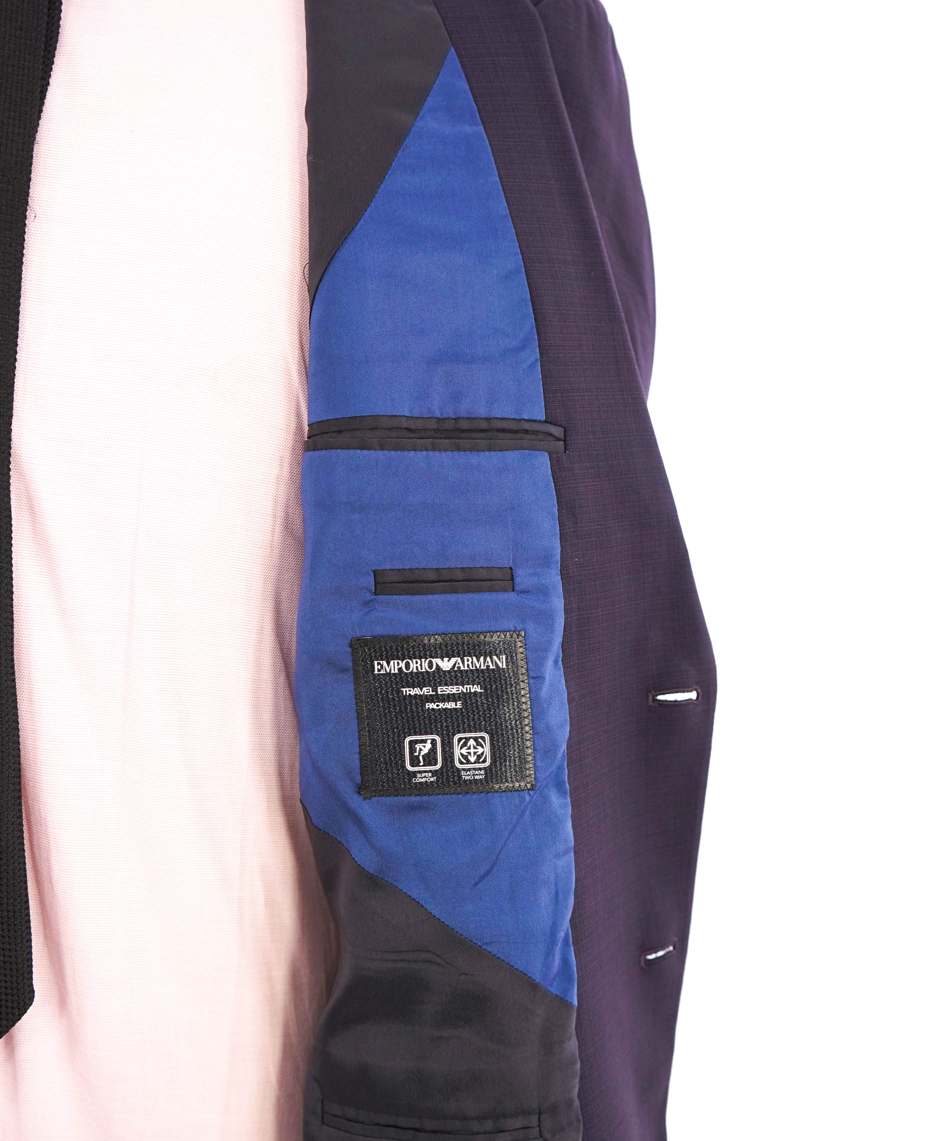 $1,595 EMPORIO ARMANI- Purple *G lIne Deco* TRAVEL ESSENTIAL PACKABLE Blazer - 42R