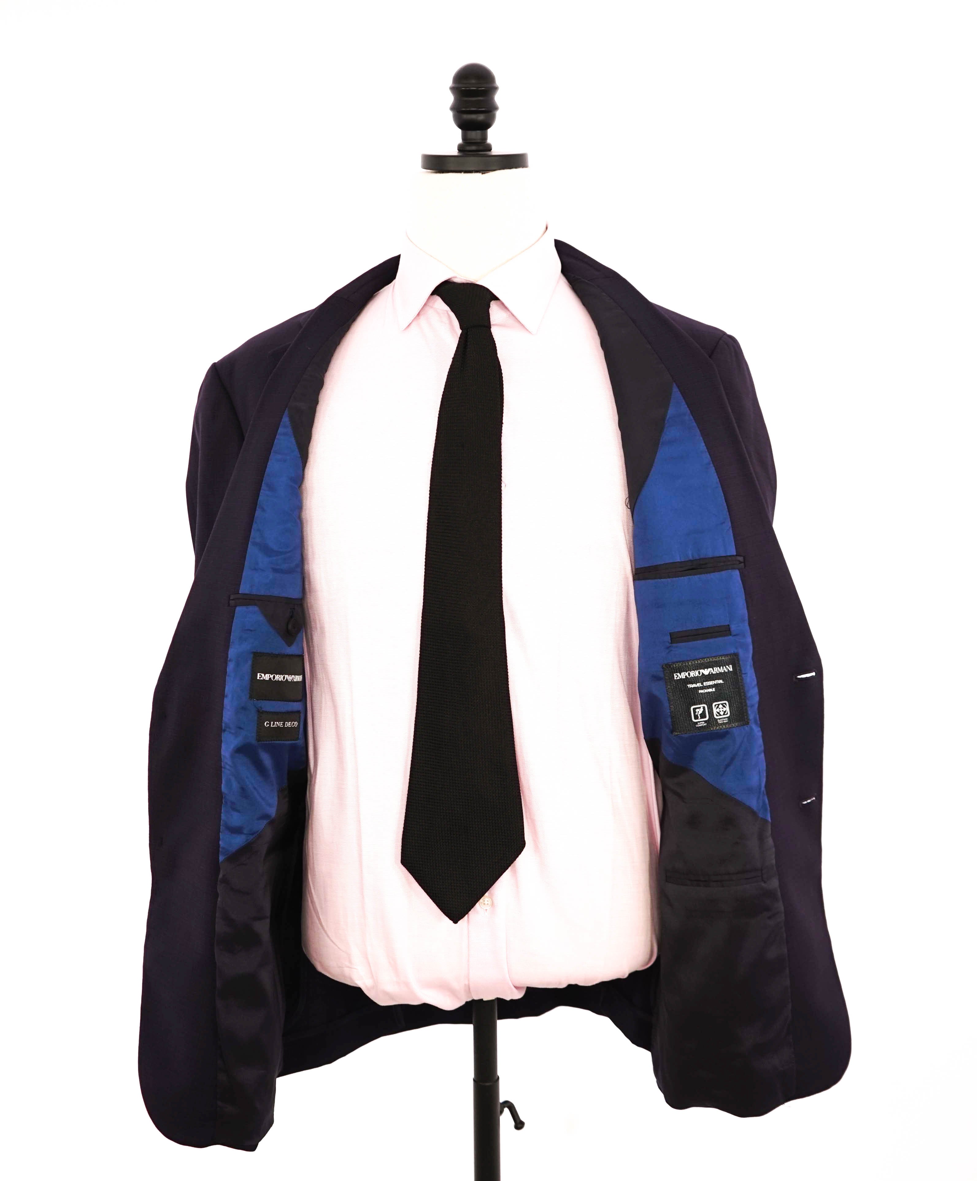 $1,595 EMPORIO ARMANI- Purple *G lIne Deco* TRAVEL ESSENTIAL PACKABLE Blazer - 42R