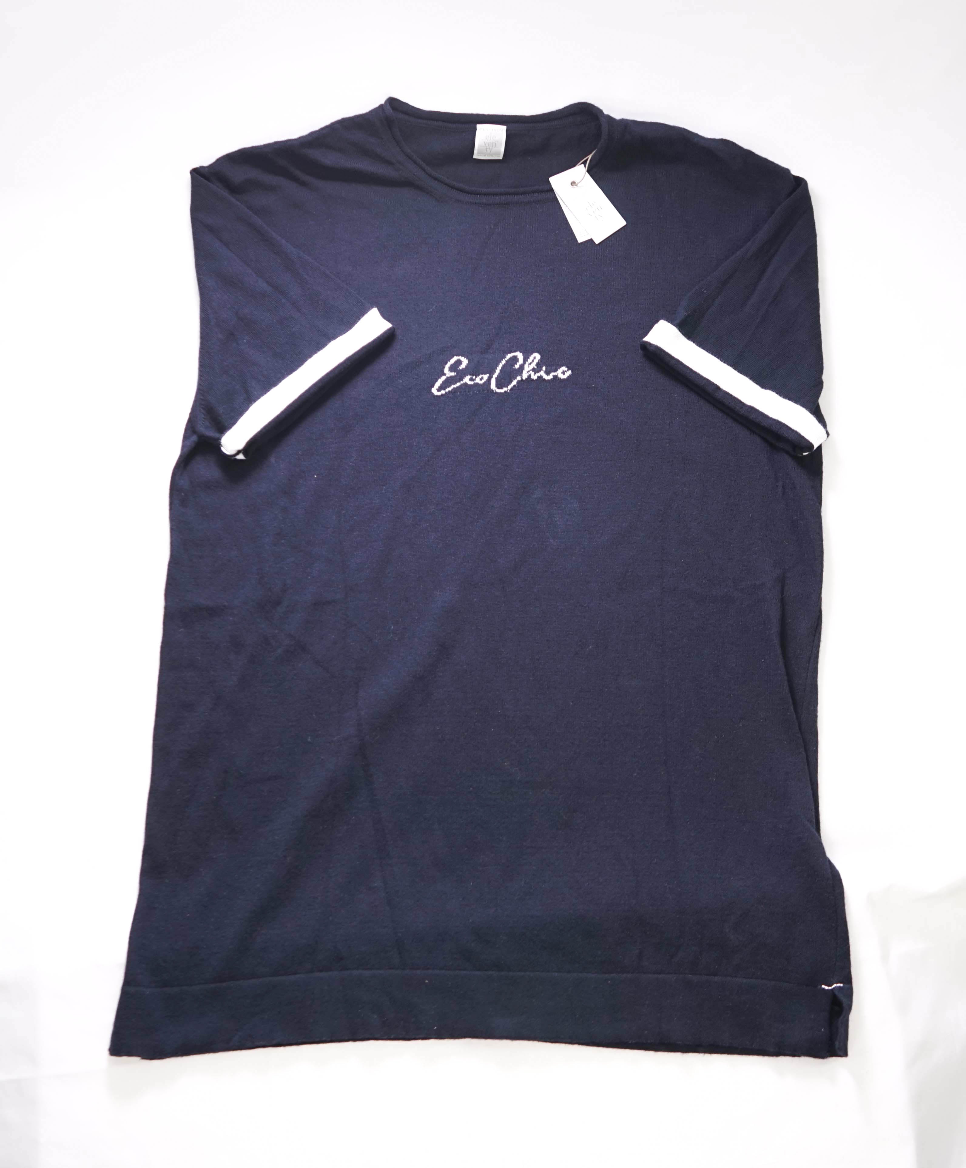 $325 ELEVENTY - Ivory Crewneck Premium Short Sleeve Sweater - M