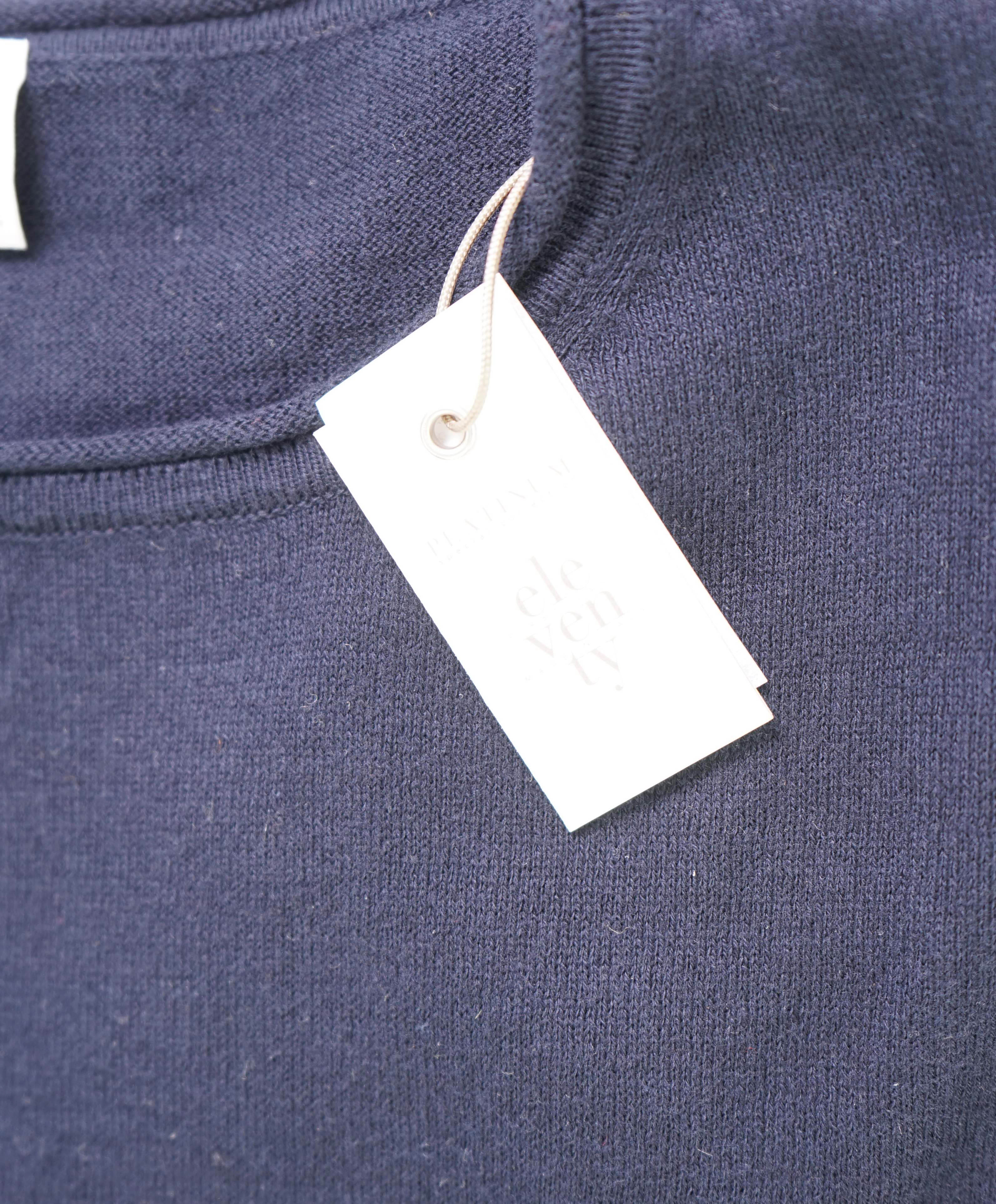 $325 ELEVENTY - Ivory Crewneck Premium Short Sleeve Sweater - M