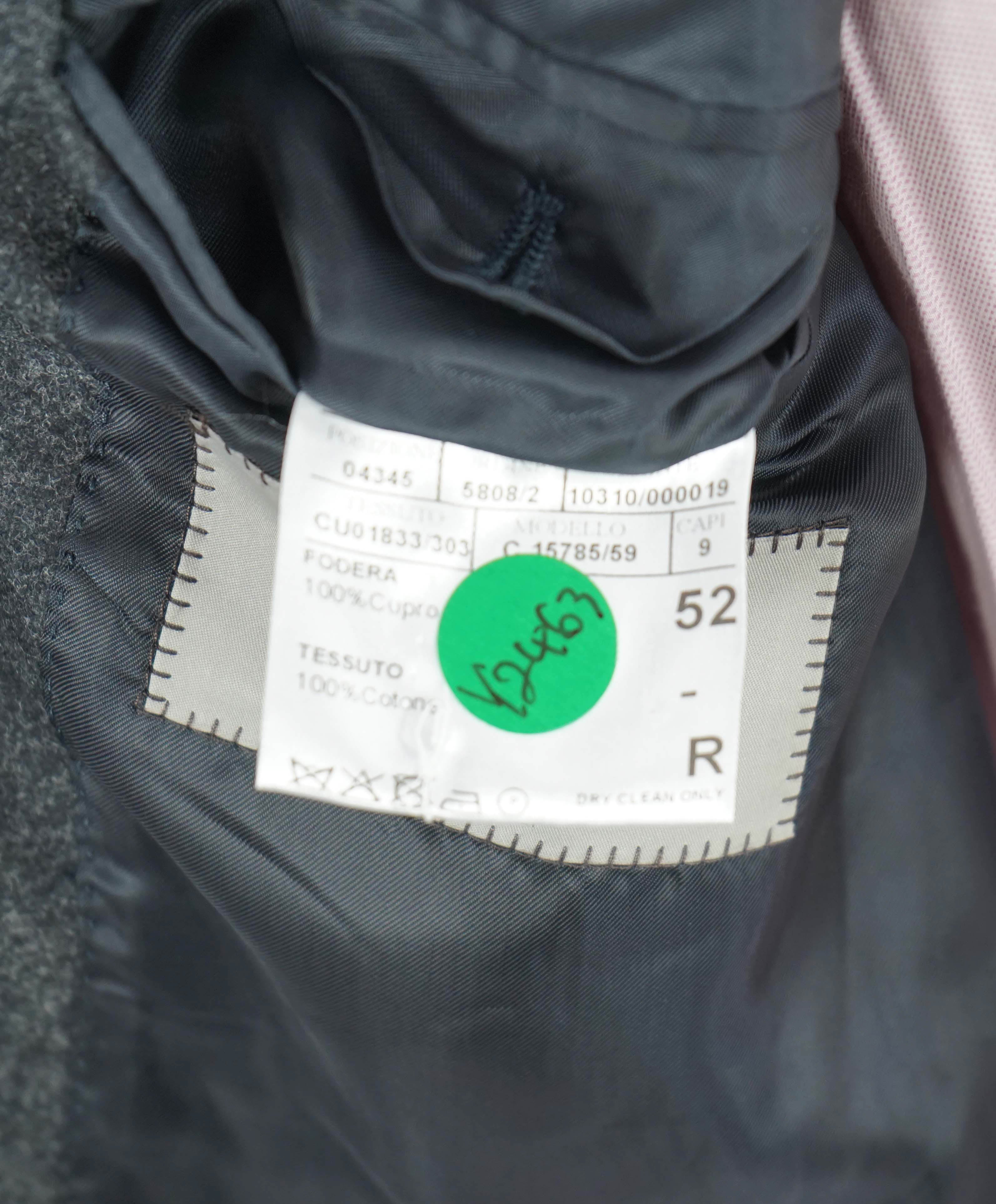 CANALI - Velvet Navy & Gray FLANNEL Peak Lapels Dinner/Smoking Jacket - 42R