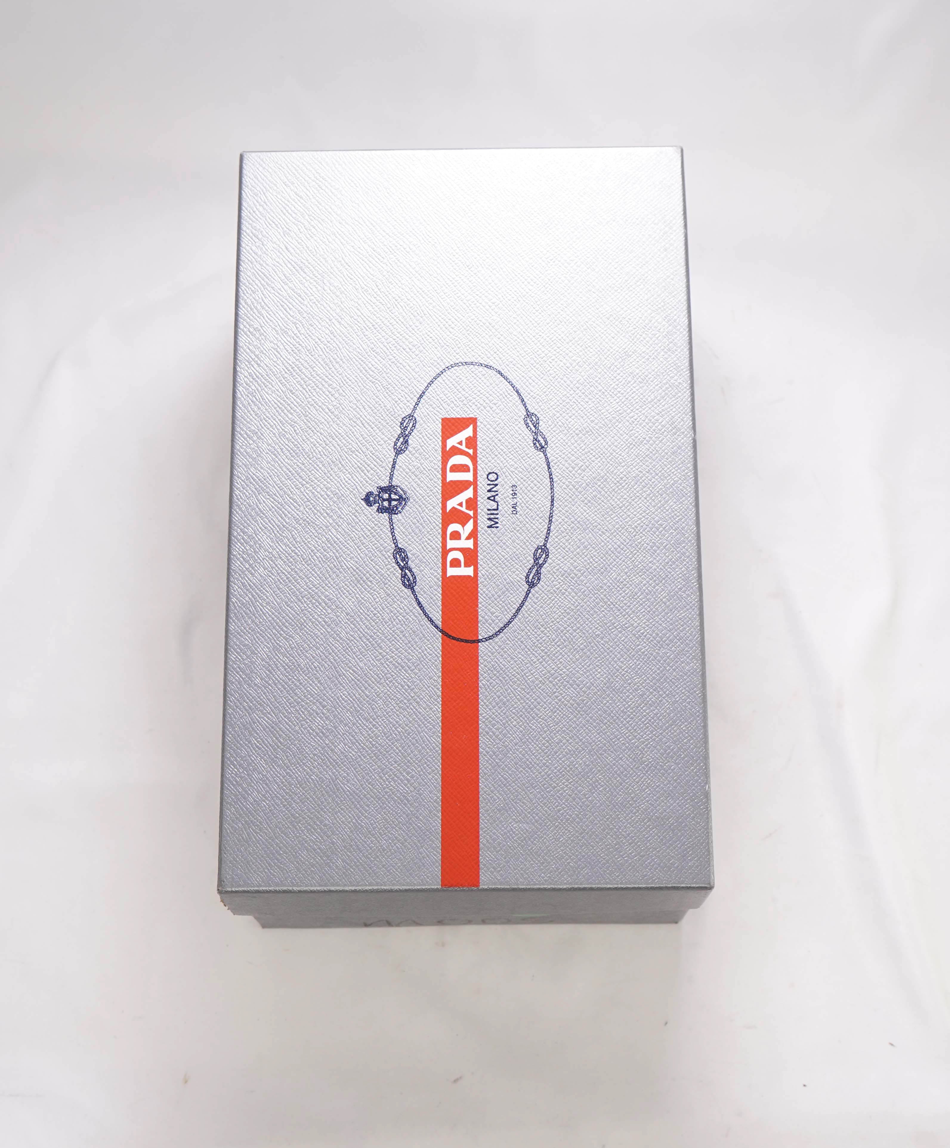 $795 PRADA - *LINEA ROSSA* Brown Slip On Logo Vamp Loafer - 8 US (7 Prada)