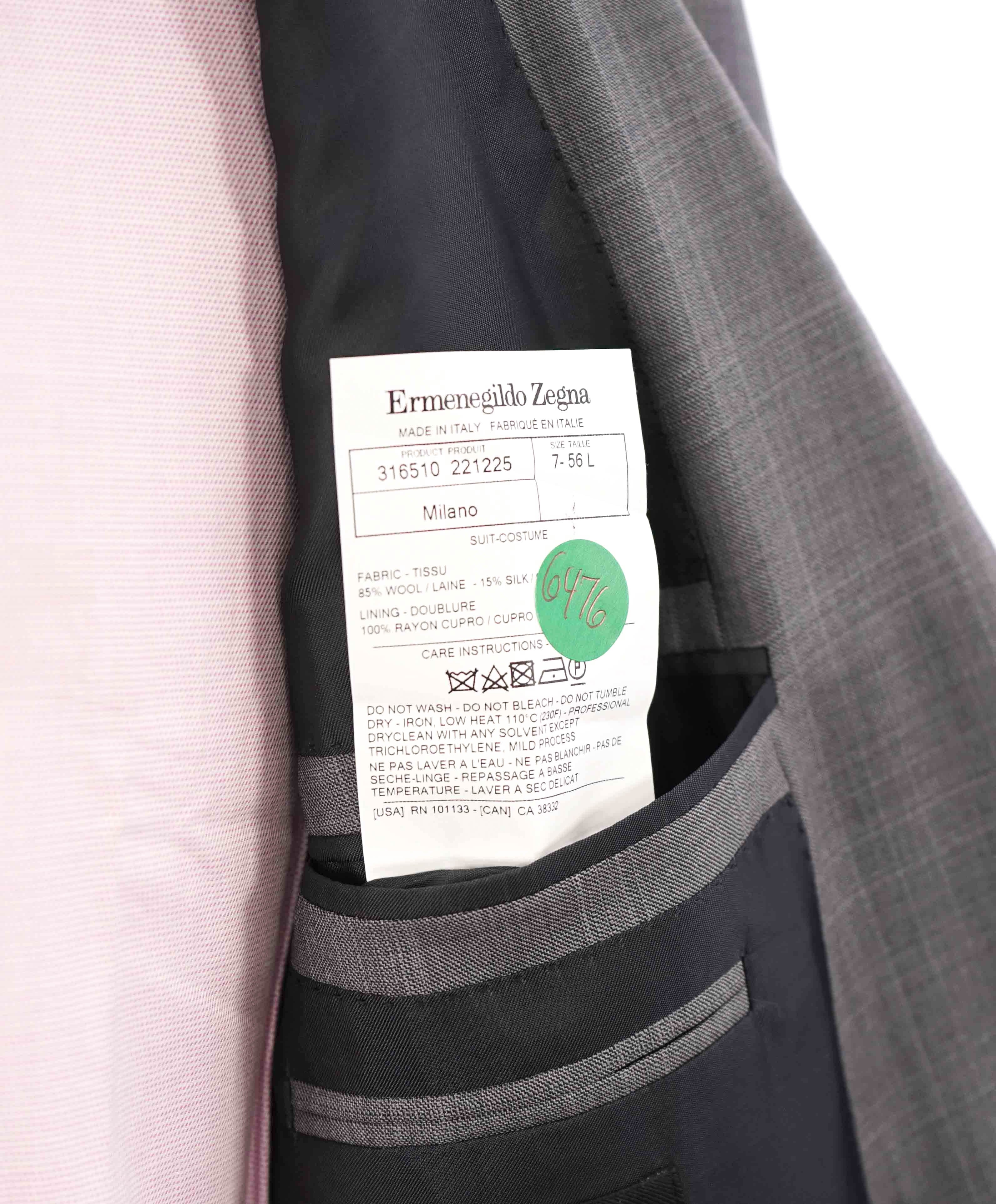$3,290 ERMENEGILDO ZEGNA- “TORFEO 600” Gray Silk Blazer- 46L