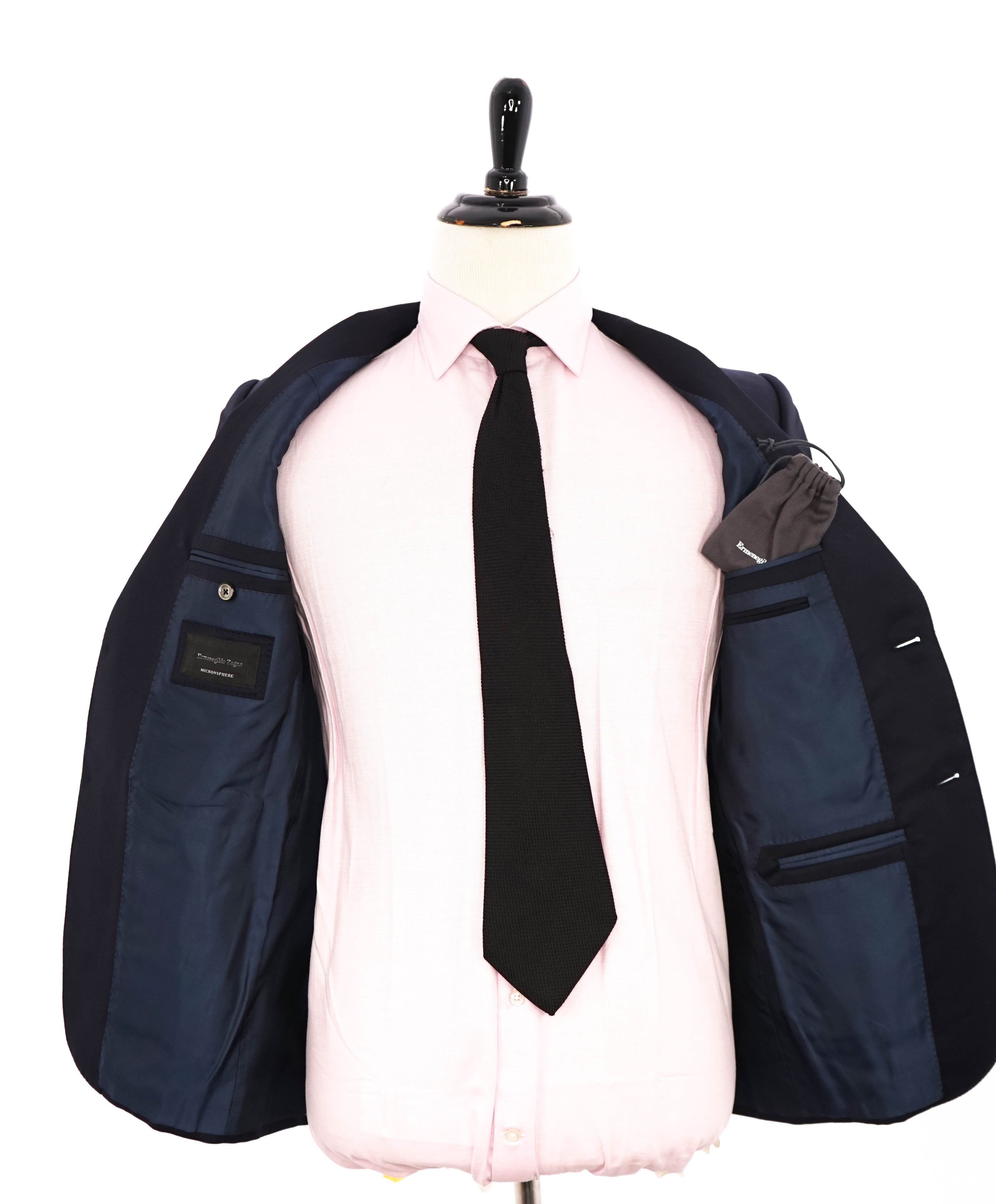 $3,000 ERMENEGILDO ZEGNA - Navy “Microsphere” Suit - 36S