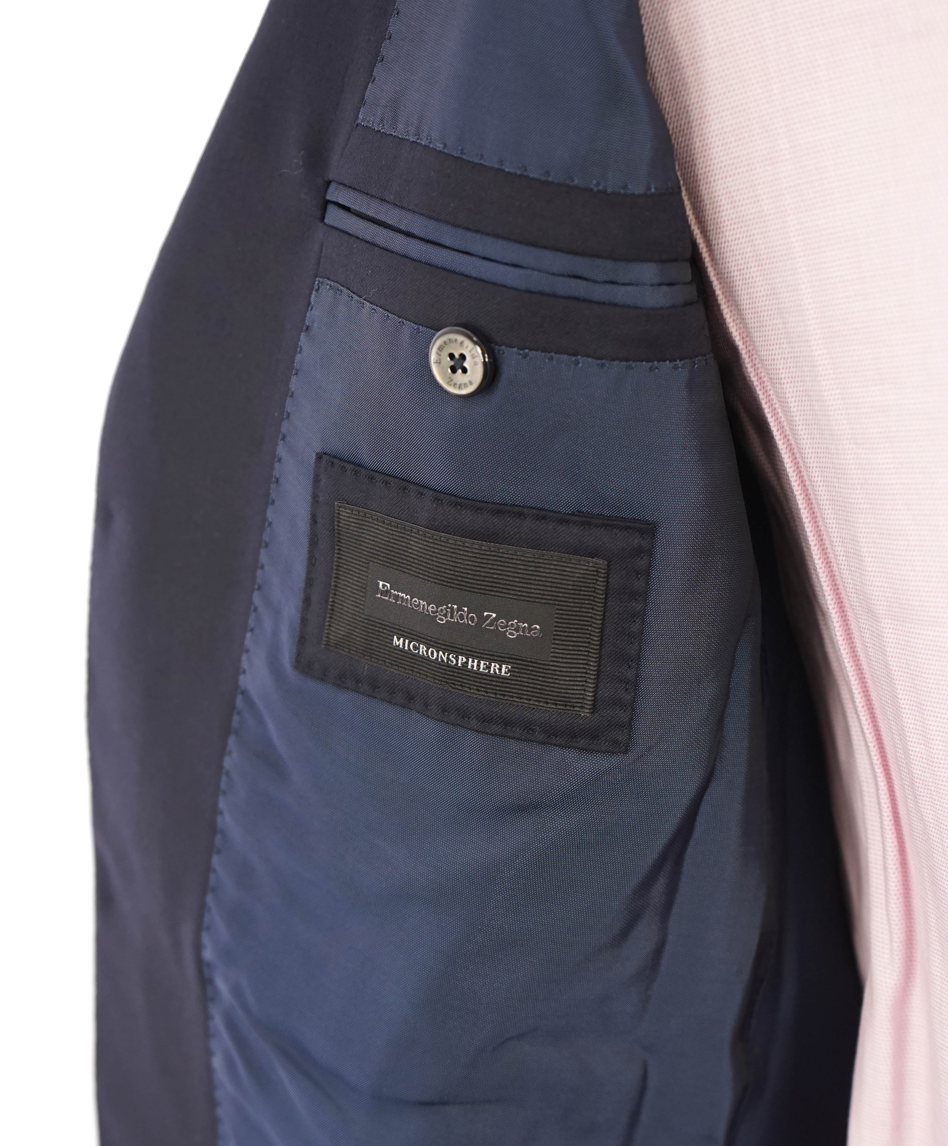 $3,000 ERMENEGILDO ZEGNA - Navy “Microsphere” Suit - 36S