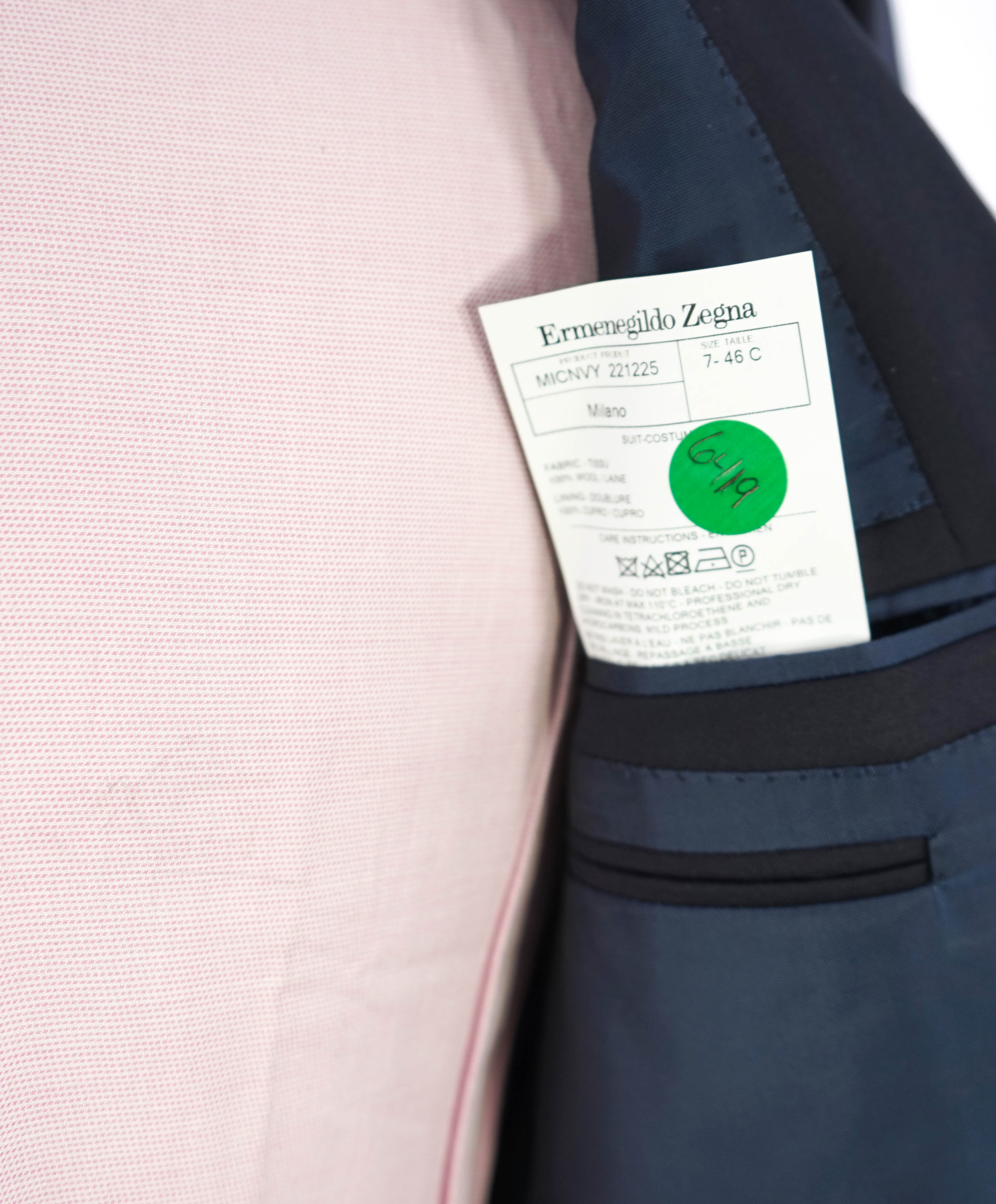 $3,000 ERMENEGILDO ZEGNA - Navy “Microsphere” Suit - 36S