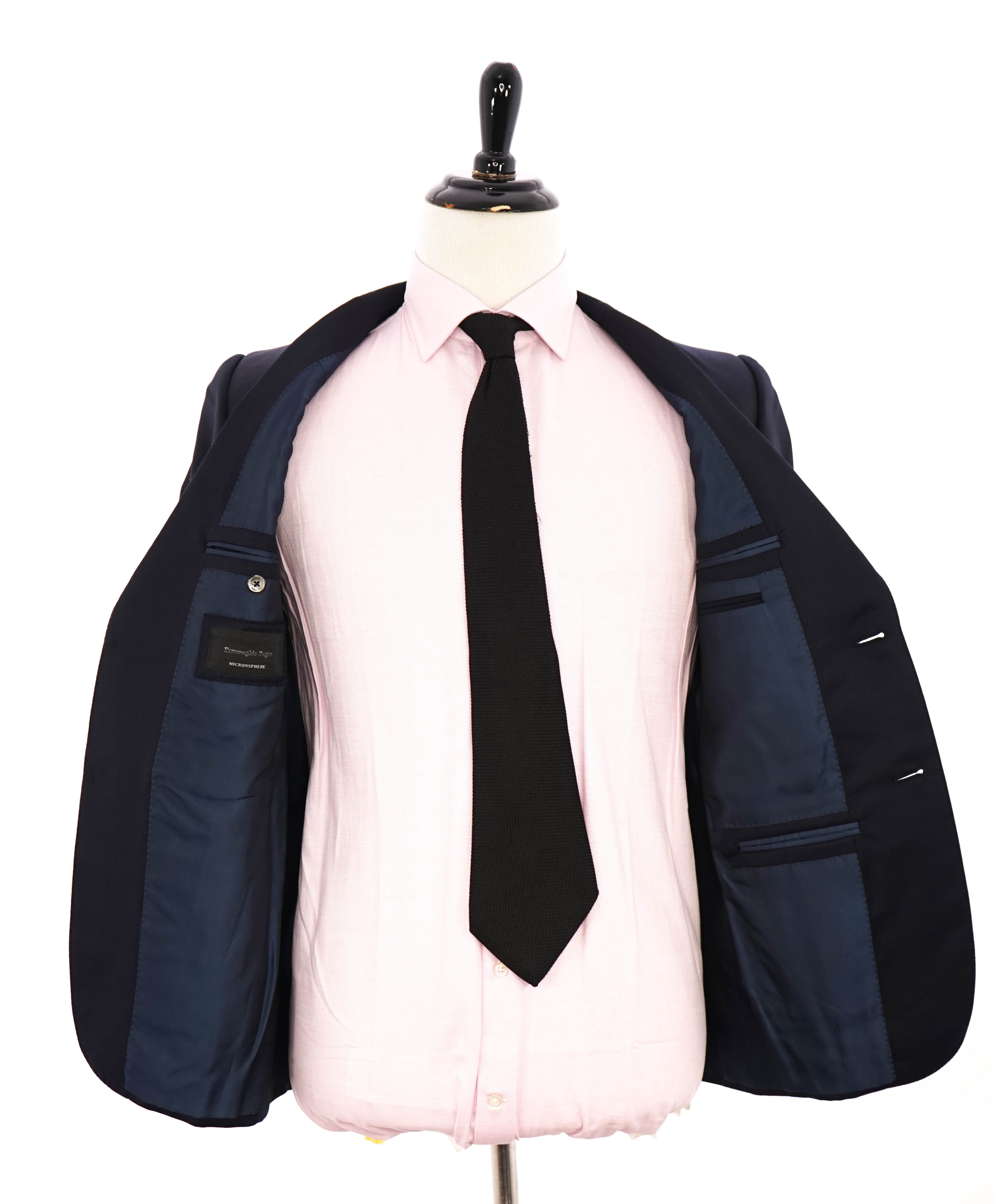 $3,000 ERMENEGILDO ZEGNA - Navy “Microsphere” Suit - 36S