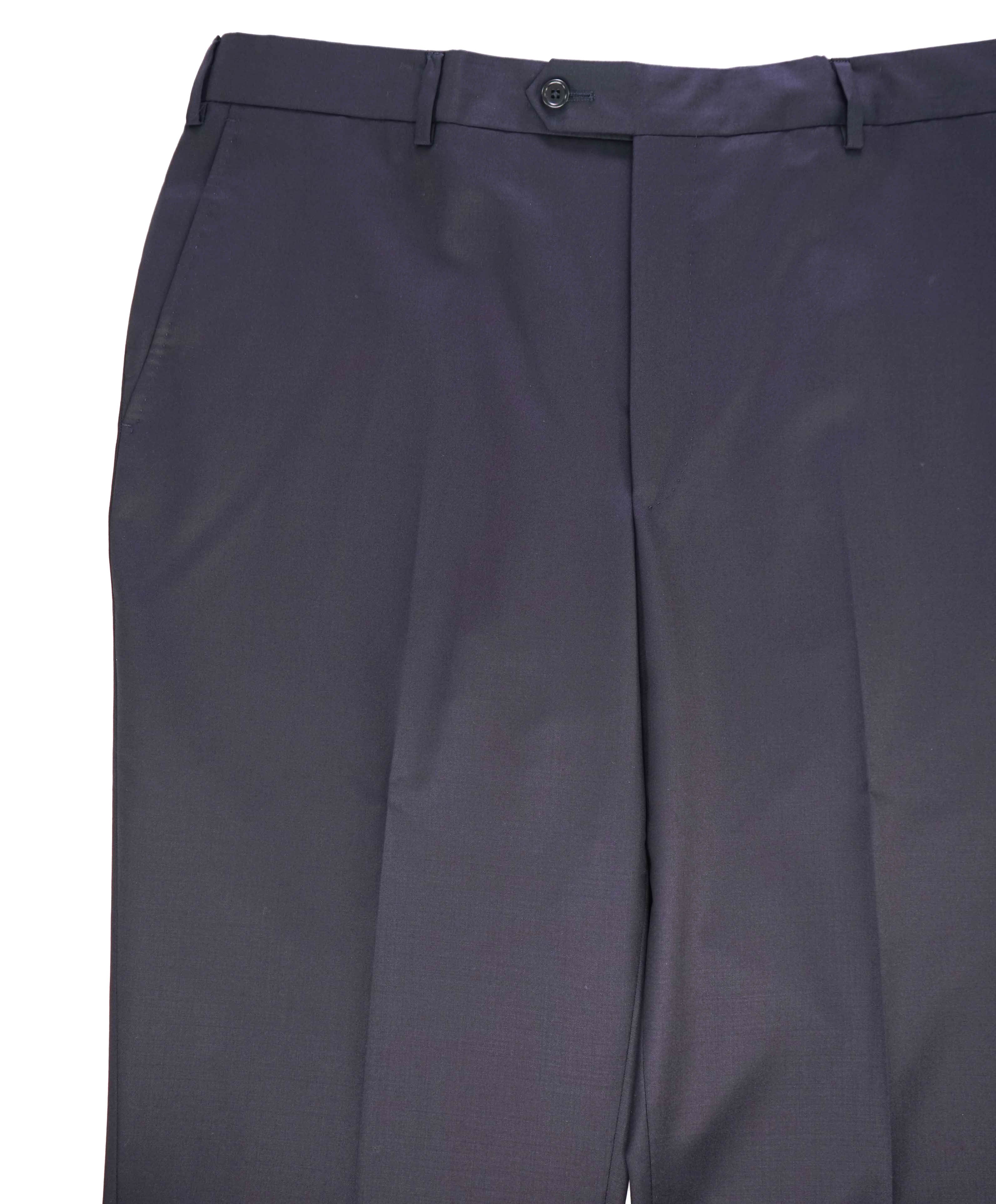 $425 SAKS FIFTH AVE - Navy Wool *Tailored* MADE ITALY Flat Front Dress Pants - 38W