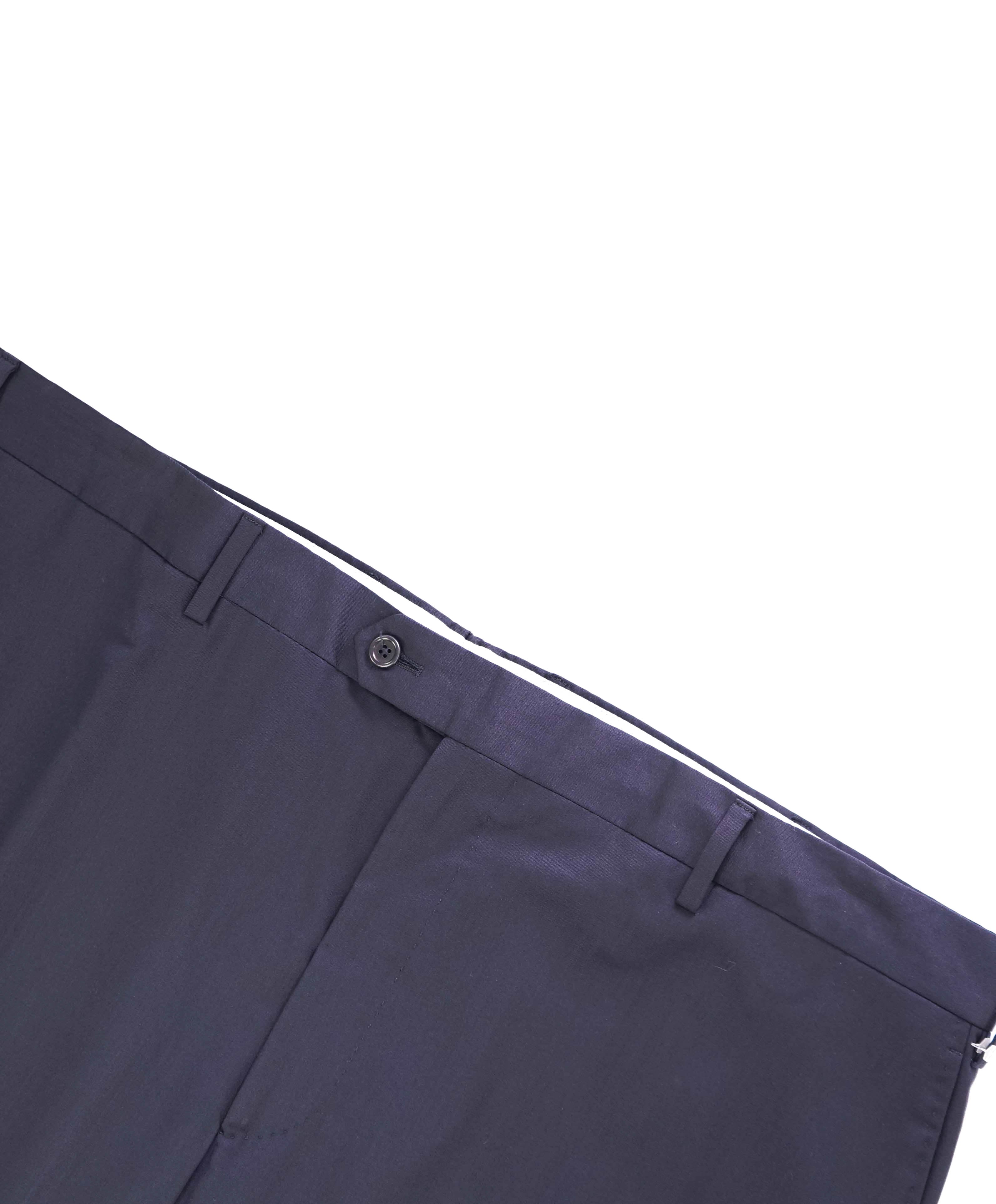 $425 SAKS FIFTH AVE - Navy Wool/Silk*CLASSIC*MADE ITALY Flat Front Dress Pants - 42W